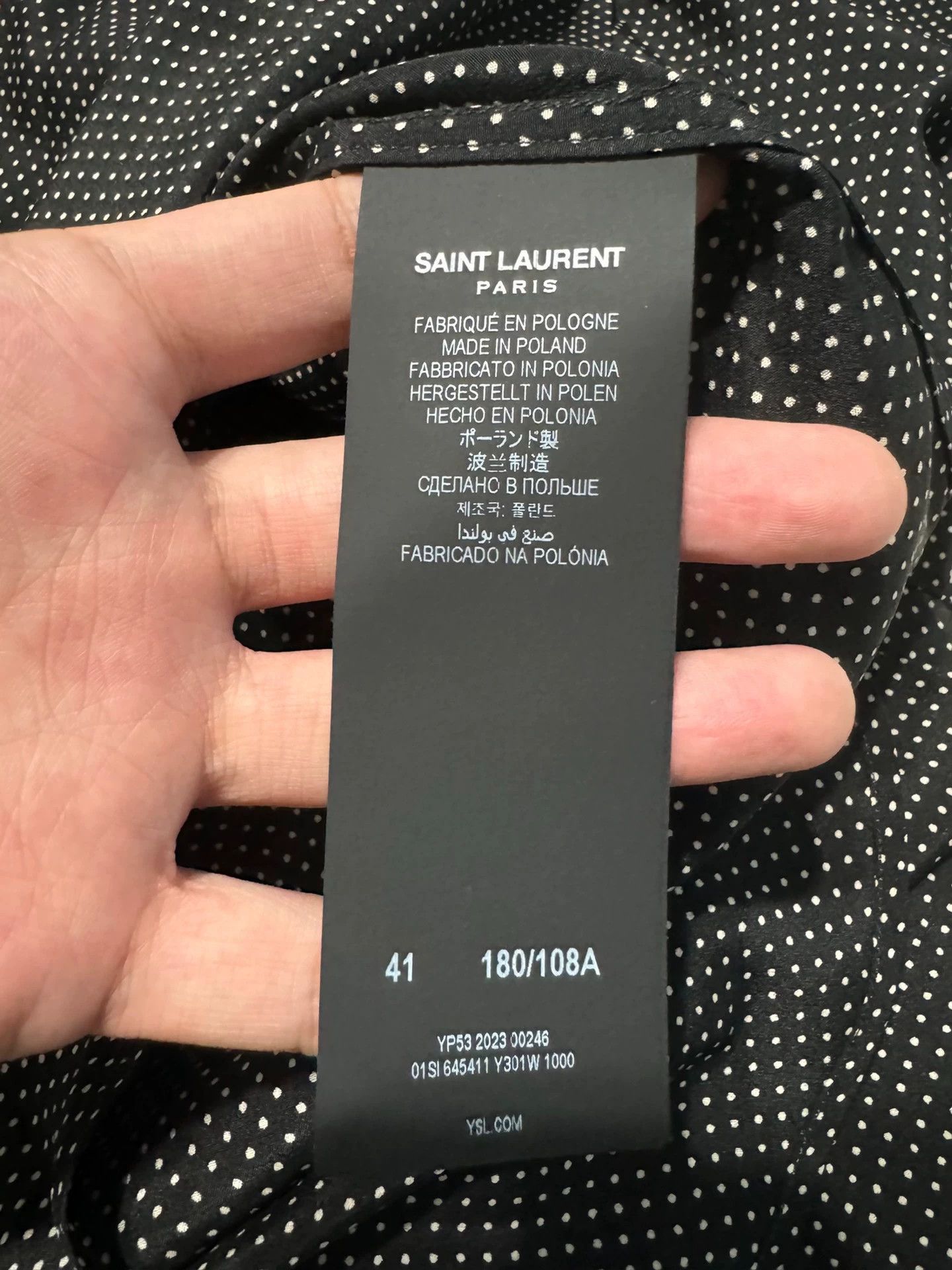 Saint Laurent Paris Saint Laurent Paris Silk polka dot shirt Size US M / EU 48-50 / 2 - 4 Thumbnail