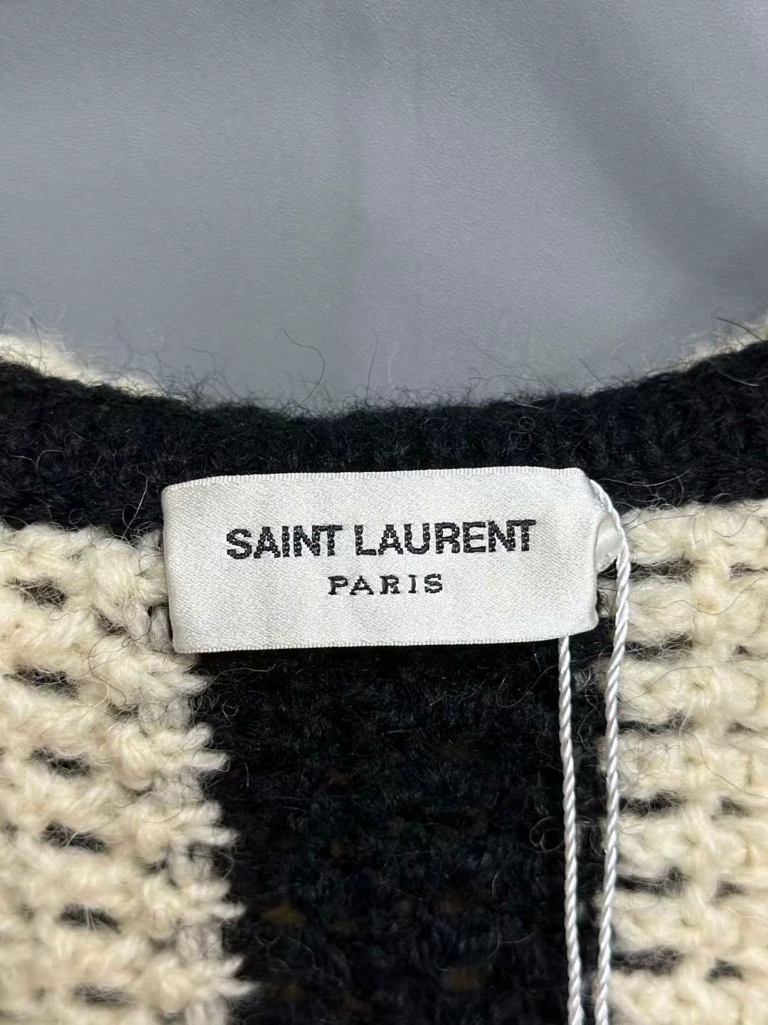 Saint Laurent Paris Saint Laurent Paris Black and white striped knitted sweater Size US S / EU 44-46 / 1 - 4 Thumbnail