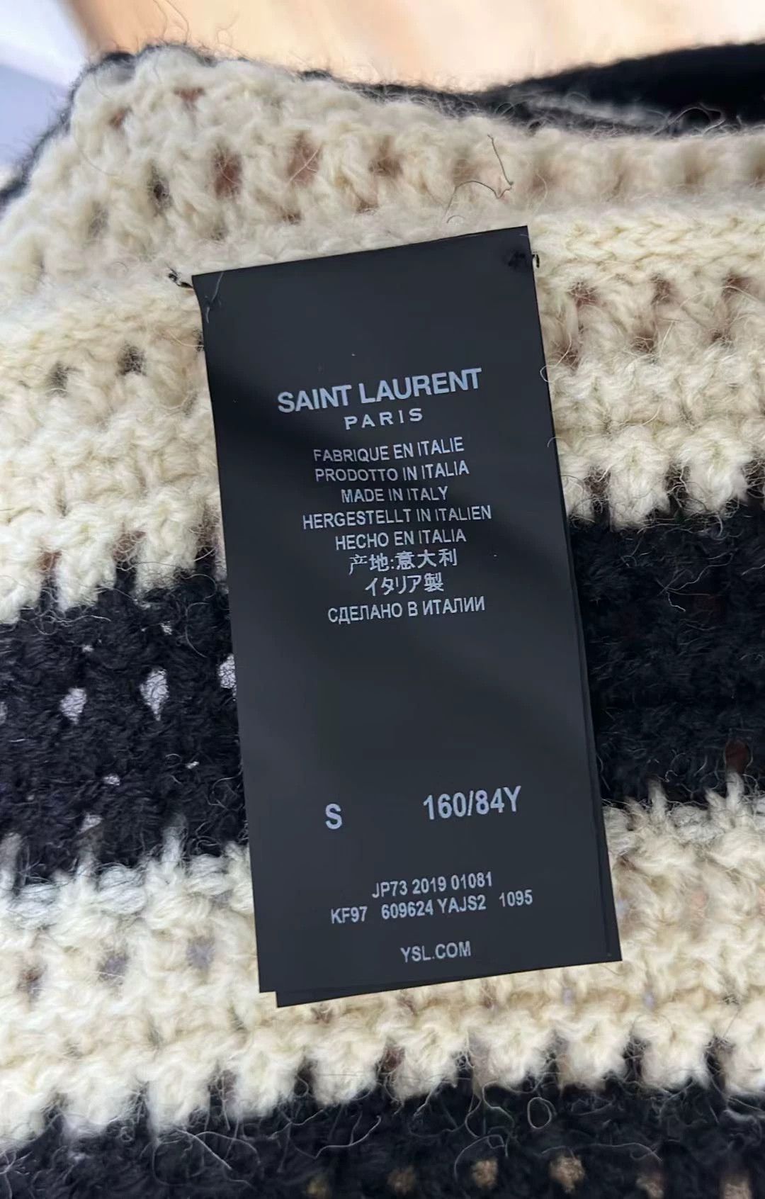 Saint Laurent Paris Saint Laurent Paris Black and white striped knitted sweater Size US S / EU 44-46 / 1 - 5 Thumbnail