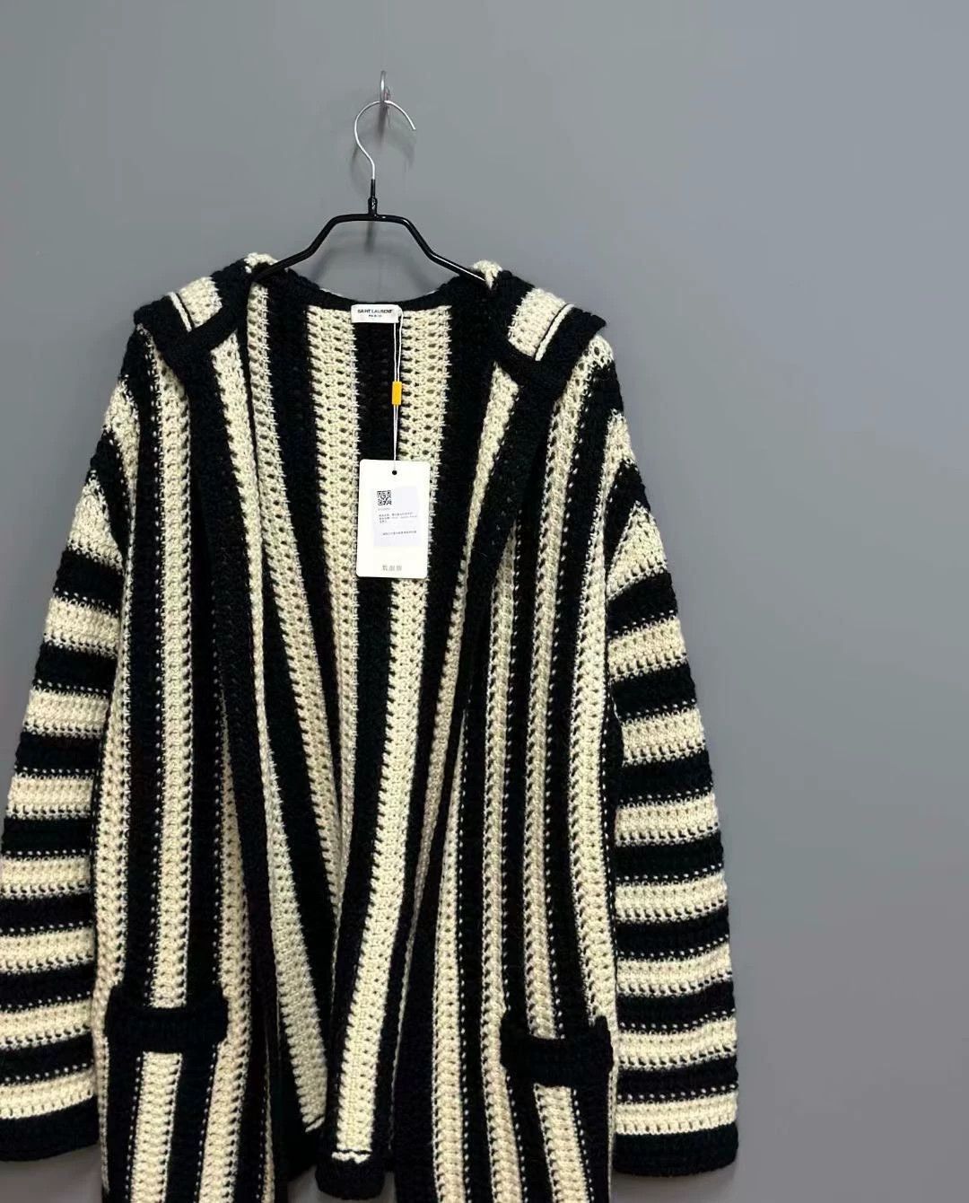Saint Laurent Paris Saint Laurent Paris Black and white striped knitted sweater Size US S / EU 44-46 / 1 - 2 Thumbnail