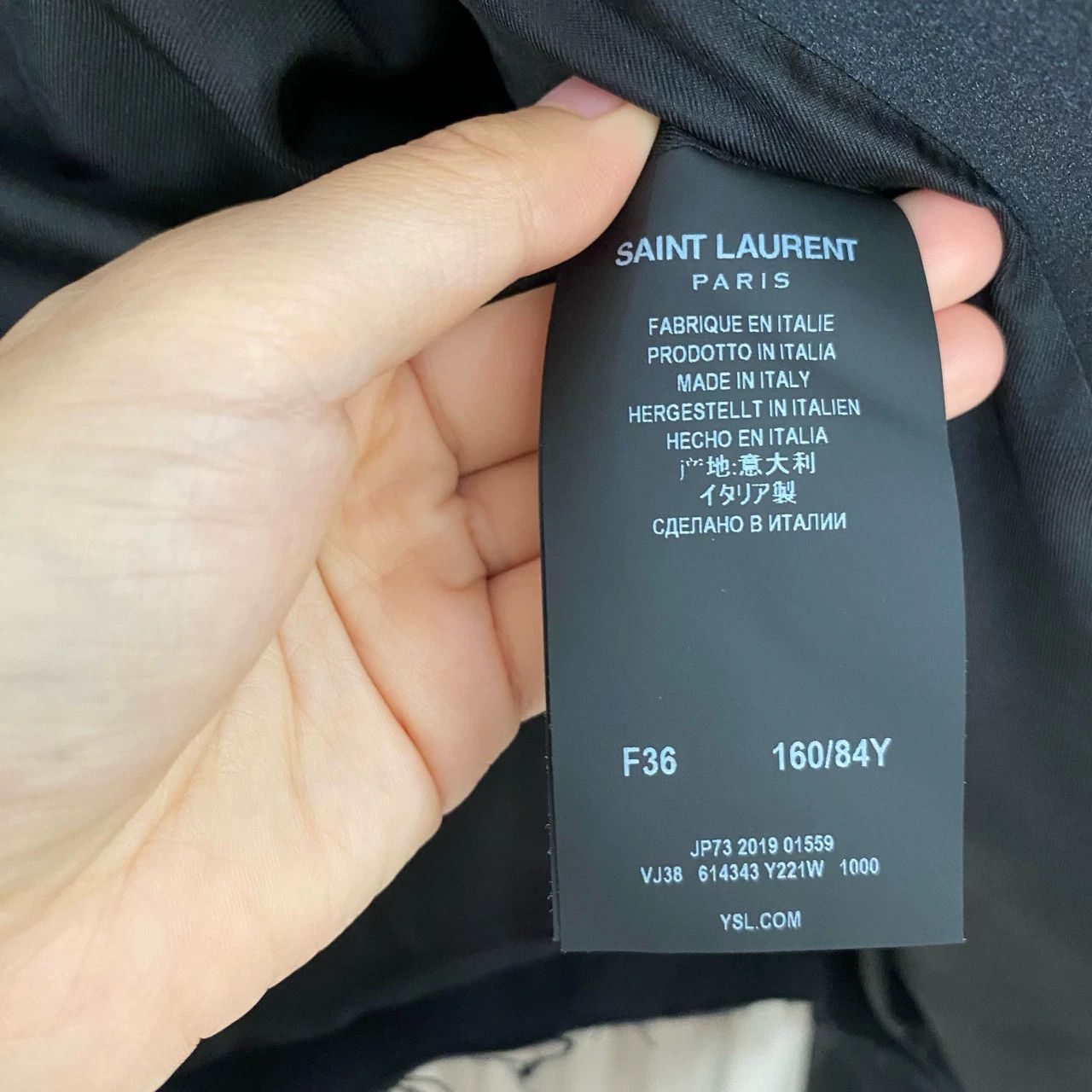 Saint Laurent Paris Saint Laurent Paris Black silk V-neck jacket Size US XS / EU 42 / 0 - 4 Thumbnail