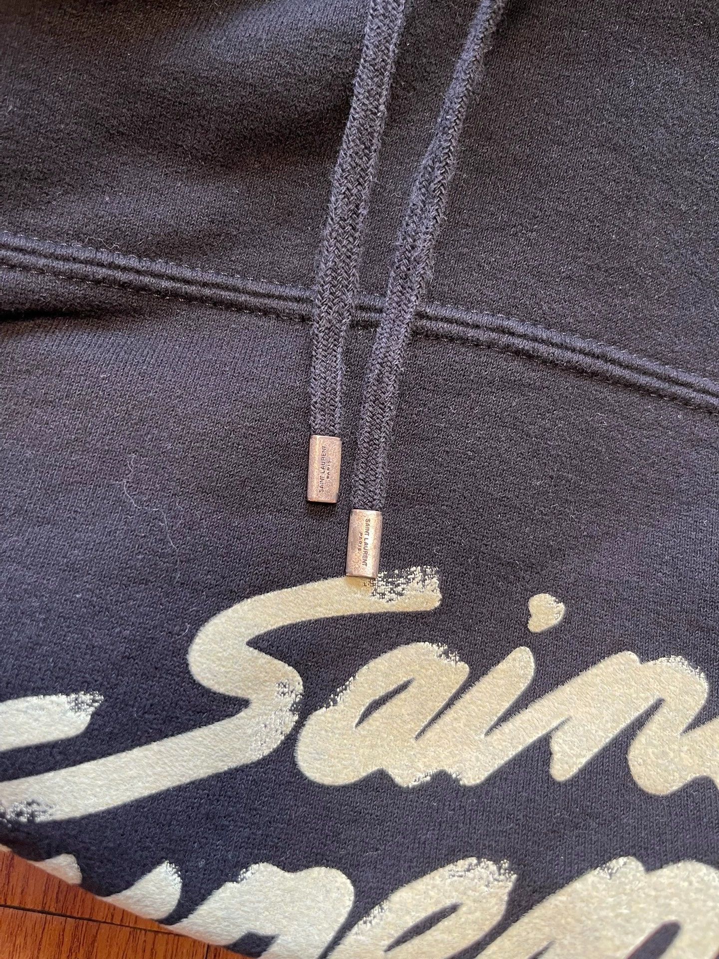 Saint Laurent Paris Saint Laurent Paris Logo hooded drawstring hoodie Size US XXL / EU 58 / 5 - 9 Thumbnail