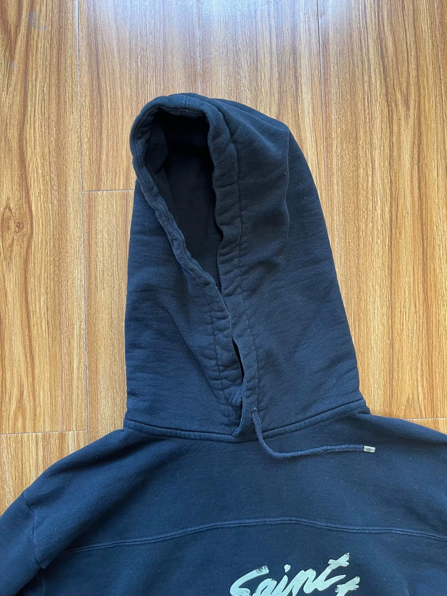 Saint Laurent Paris Saint Laurent Paris Logo hooded drawstring hoodie Size US XXL / EU 58 / 5 - 3 Thumbnail