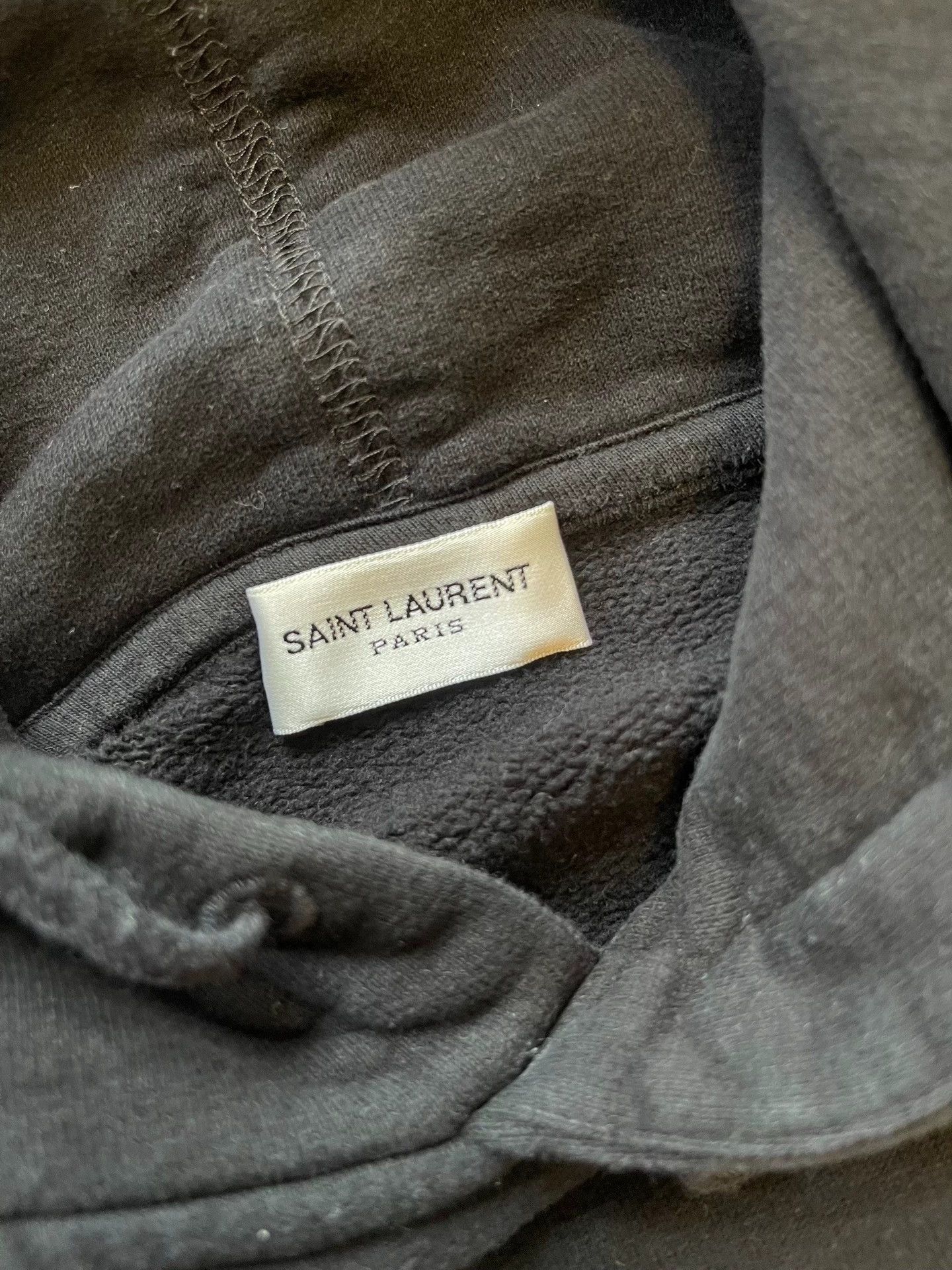 Saint Laurent Paris Saint Laurent Paris Logo hooded drawstring hoodie Size US XXL / EU 58 / 5 - 4 Thumbnail