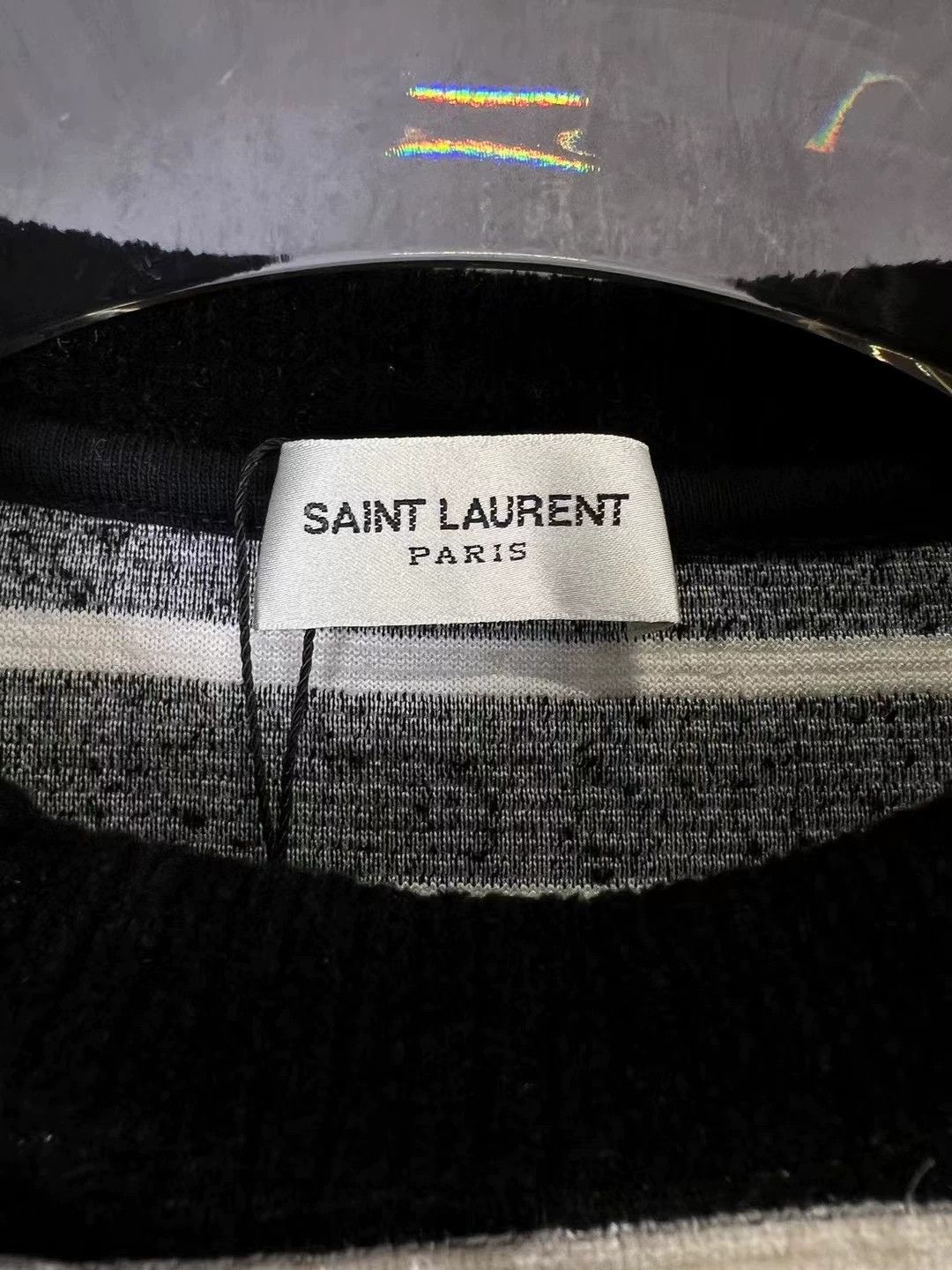 Saint Laurent Paris Saint Laurent Paris Black and white striped knitted sweater Size US M / EU 48-50 / 2 - 4 Thumbnail