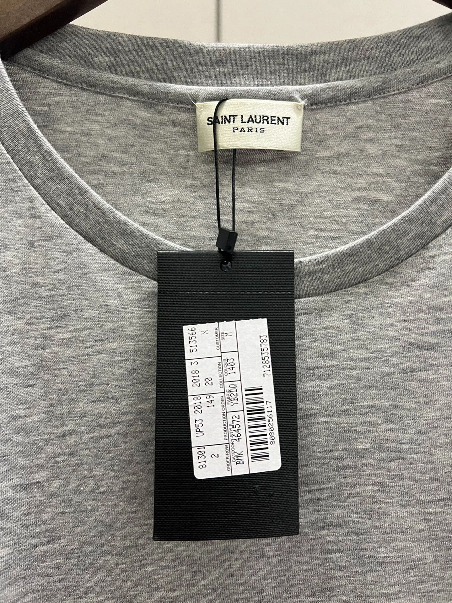 Saint Laurent Paris Saint Laurent Paris Grey basic logo short sleeved shirt Size US M / EU 48-50 / 2 - 2 Thumbnail