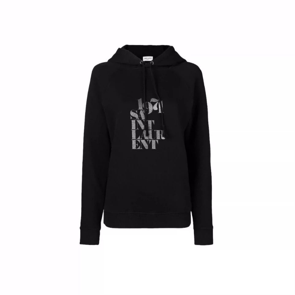 Saint Laurent Paris Saint Laurent Paris Black hooded sweatshirt Size US XS / EU 42 / 0 - 4 Thumbnail