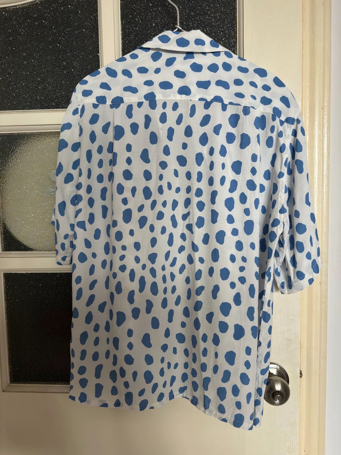 トップス WACKO MARIA BLUE LEOPARD PRINT CASUAL L Wacko Maria Wacko maria blue leopard print shirt | Grailed