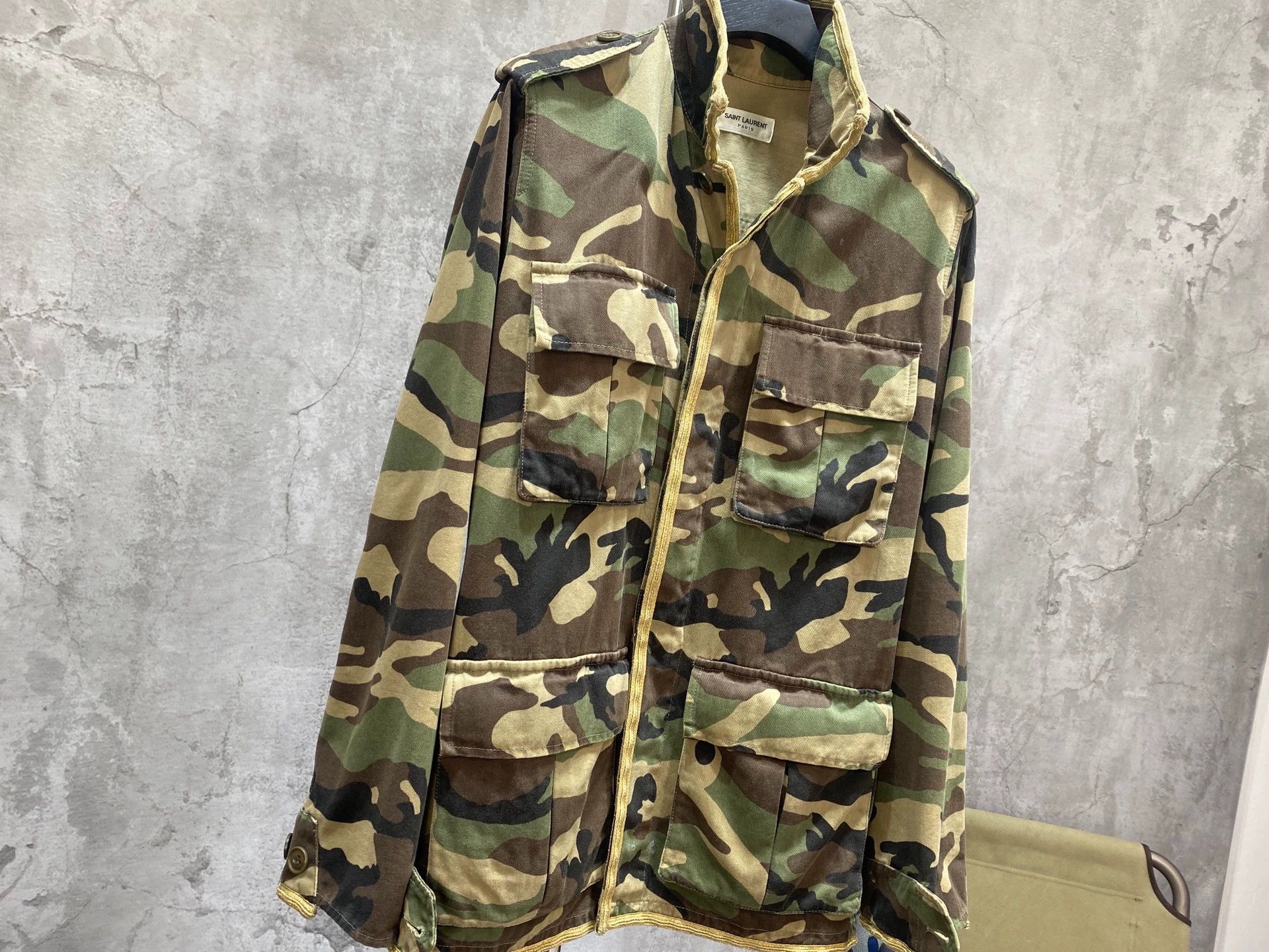 Saint Laurent Paris Saint Laurent Paris Gold thread camouflage jacket Size US S / EU 44-46 / 1 - 2 Thumbnail