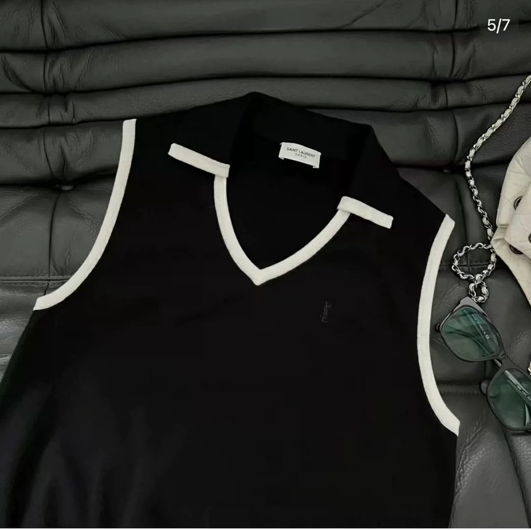 Saint Laurent Paris Saint Laurent Paris Knitted sleeveless polo shirt Size US S / EU 44-46 / 1 - 5 Thumbnail