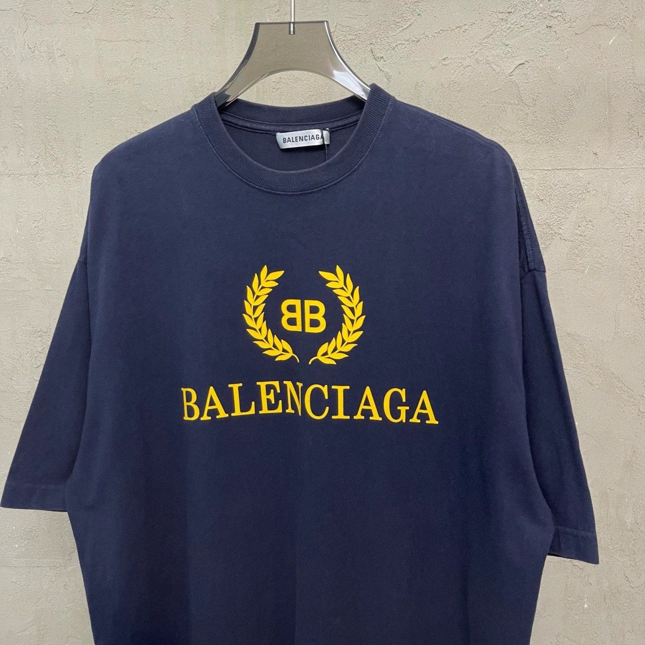 Balenciaga Balenciaga navy blue double-B wheat ear logo short sleeved T-shirt Size US XS / EU 42 / 0 - 4 Thumbnail