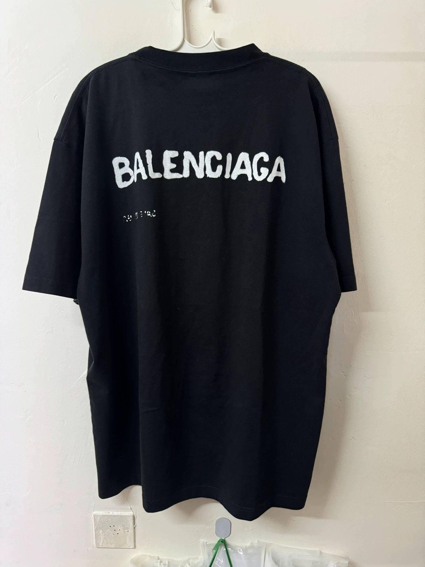 Balenciaga Inkjet Blurred Letter Logo Short Sleeve