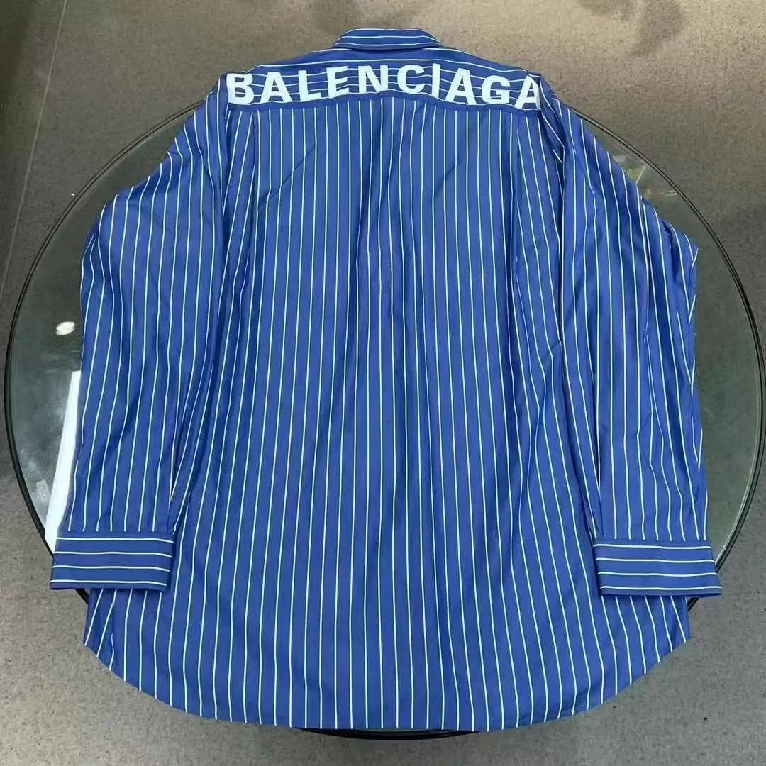 Balenciaga Balenciaga Blue Striped Long Sleeve Shirt Size US S / EU 44-46 / 1 - 2 Thumbnail