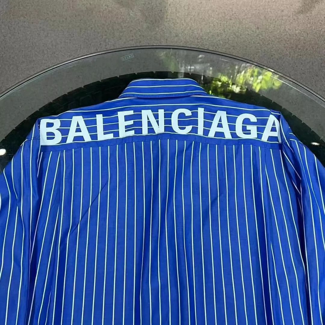 Balenciaga Balenciaga Blue Striped Long Sleeve Shirt Size US S / EU 44-46 / 1 - 4 Thumbnail