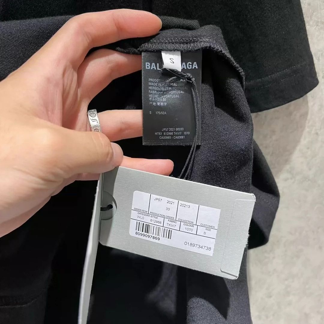 Balenciaga Balenciaga Mosaic Blurred Letter Black Short Sleeve Size US S / EU 44-46 / 1 - 3 Thumbnail