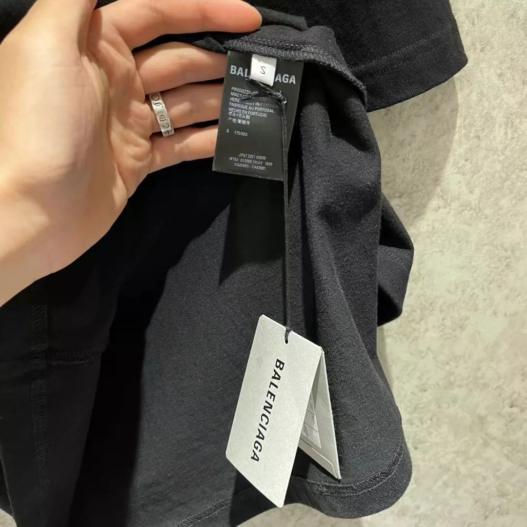 Balenciaga Balenciaga Mosaic Blurred Letter Black Short Sleeve Size US S / EU 44-46 / 1 - 4 Thumbnail