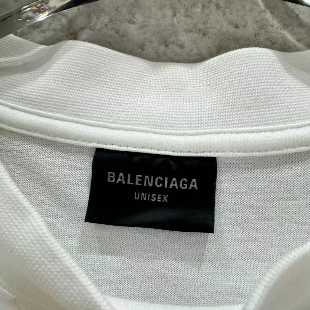 Balenciaga Balenciaga White 3b Embroidered Bright Thread Short Sleeve Size US L / EU 52-54 / 3 - 3 Thumbnail