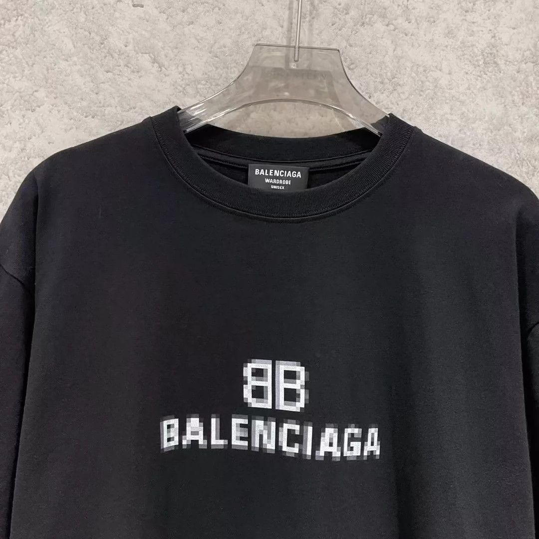 Balenciaga Balenciaga Mosaic Blurred Letter Black Short Sleeve Size US S / EU 44-46 / 1 - 2 Thumbnail