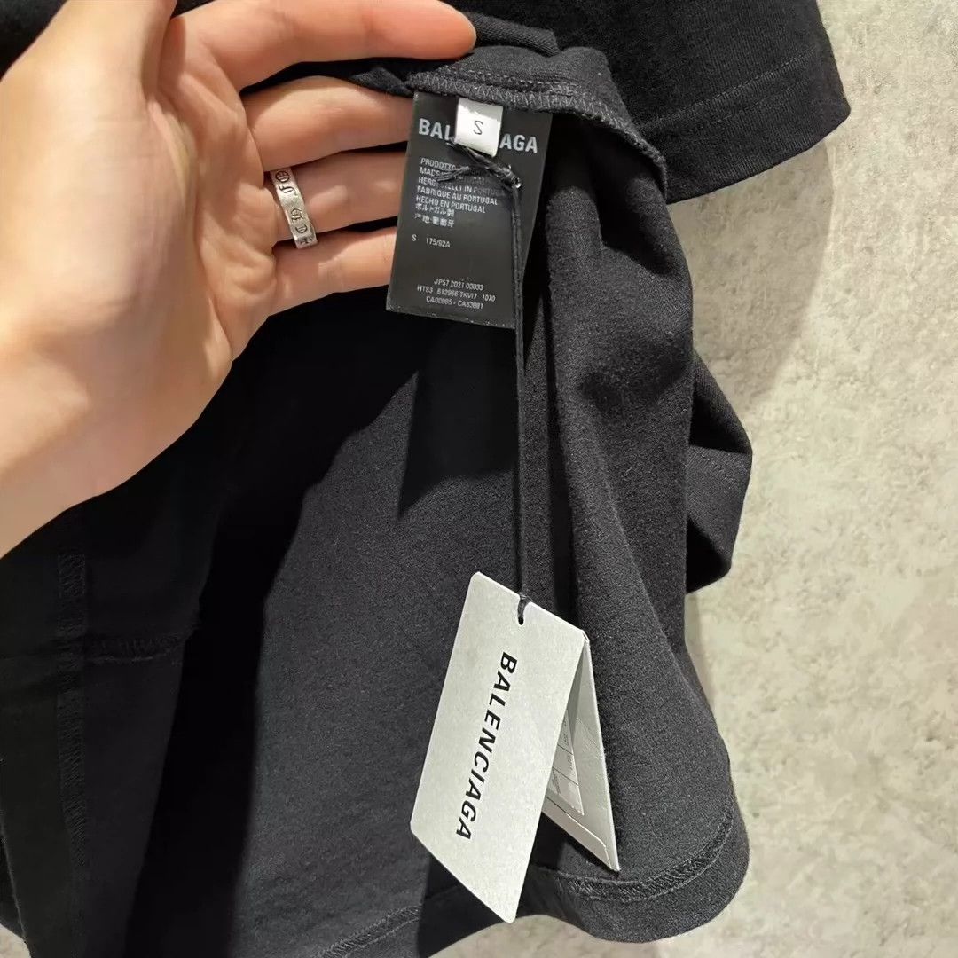 Balenciaga Balenciaga Mosaic Blurred Letter Black Short Sleeve Size US S / EU 44-46 / 1 - 4 Thumbnail
