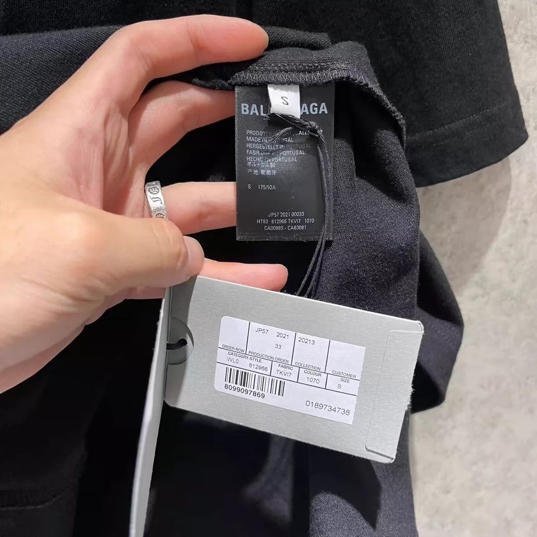Balenciaga Balenciaga Mosaic Blurred Letter Black Short Sleeve Size US S / EU 44-46 / 1 - 3 Thumbnail