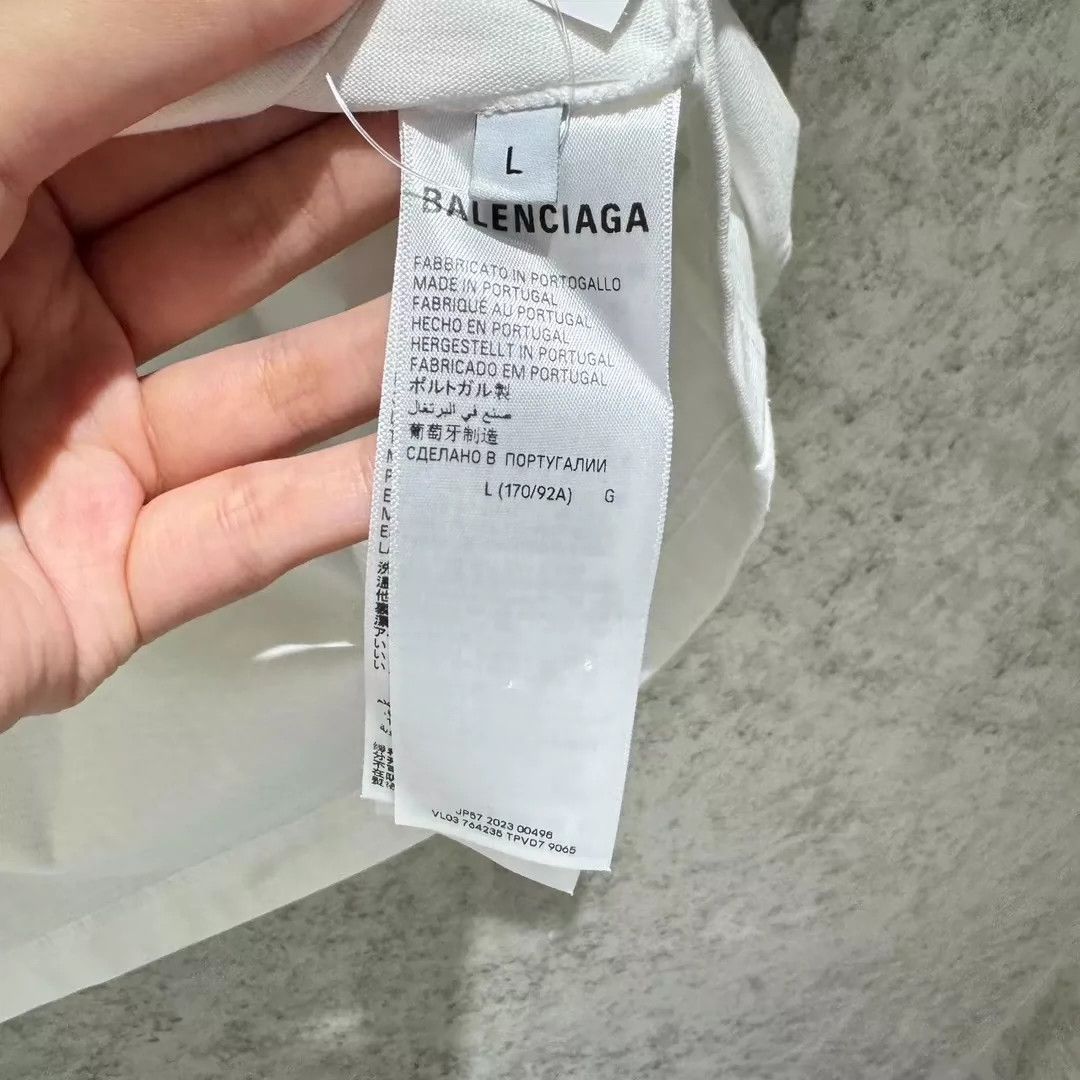 Balenciaga Balenciaga White 3b Embroidered Bright Thread Short Sleeve Size US L / EU 52-54 / 3 - 4 Thumbnail
