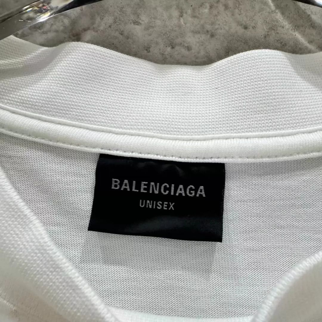 Balenciaga Balenciaga White 3b Embroidered Bright Thread Short Sleeve Size US L / EU 52-54 / 3 - 3 Thumbnail