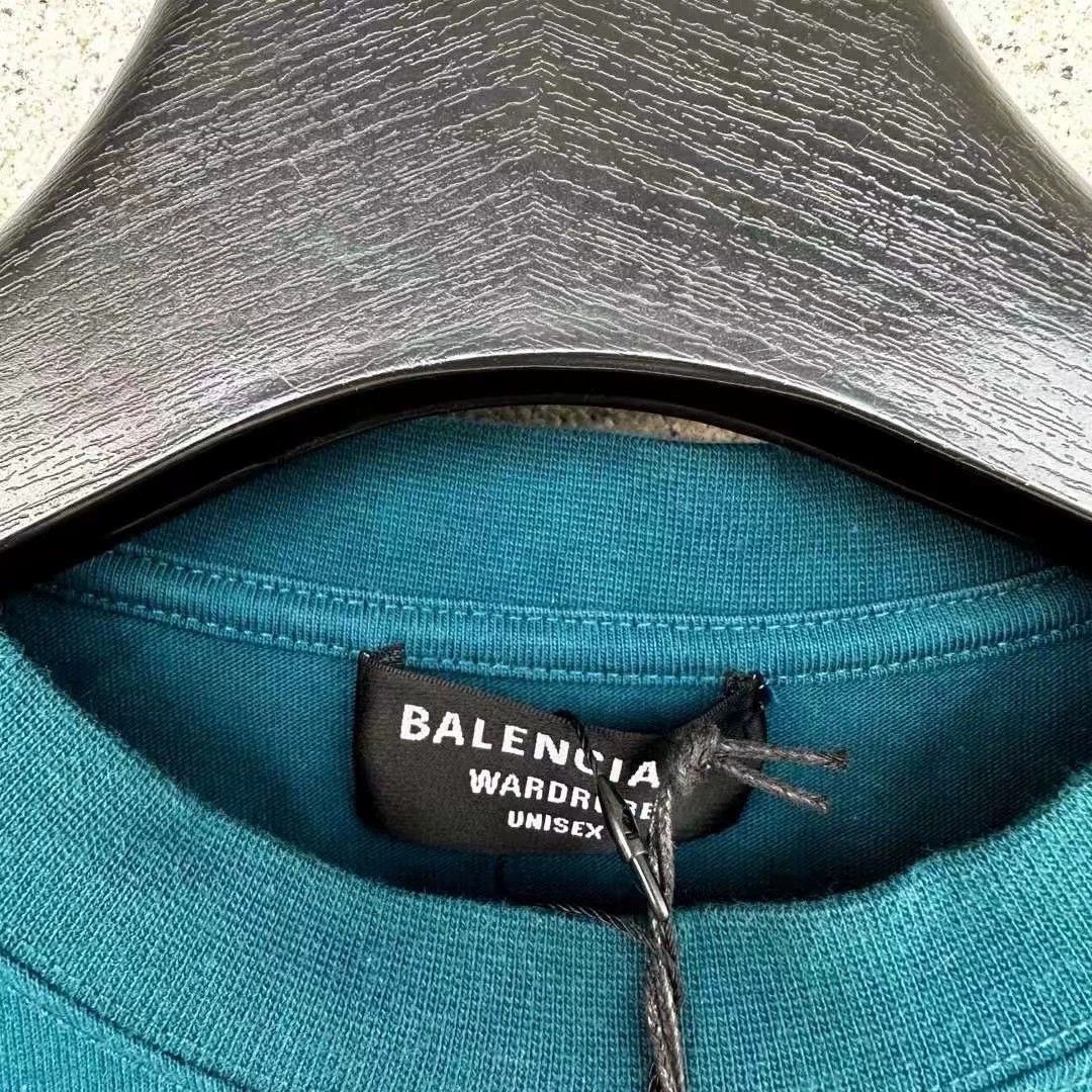 Balenciaga Balenciaga Lake Green Embroidered Front and Rear Logo Short Sleeve Size US S / EU 44-46 / 1 - 2 Thumbnail