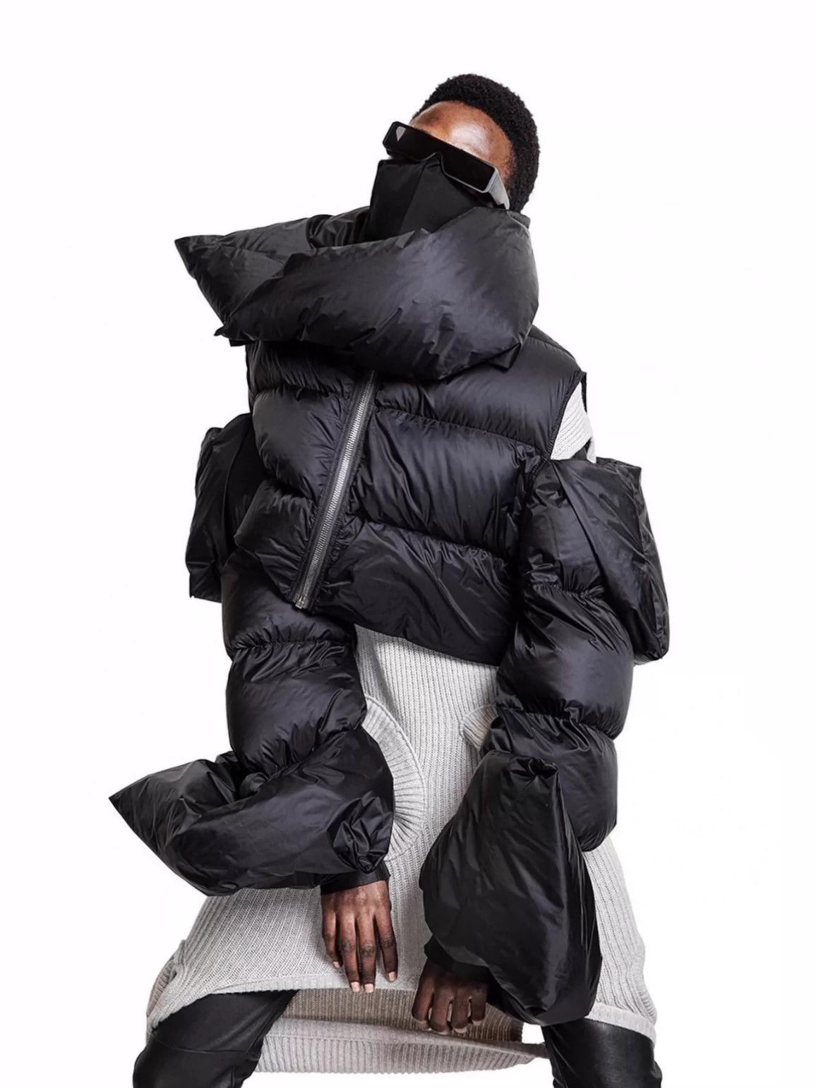 Rick Owens Rick owens Catwalk show scarf down jacket Size US L / EU 52-54 / 3 - 5 Thumbnail