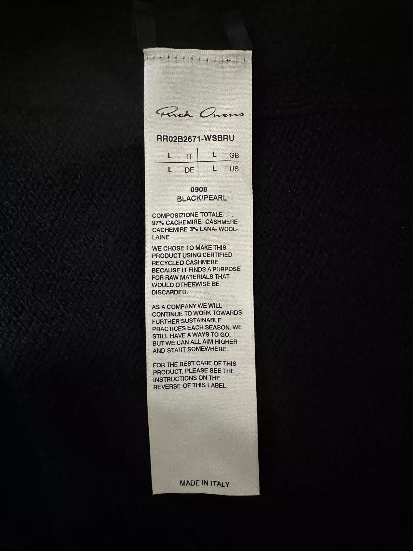 Rick Owens Rick owens Xiukuan cashmere off-the-shoulder sweater Size US L / EU 52-54 / 3 - 4 Thumbnail