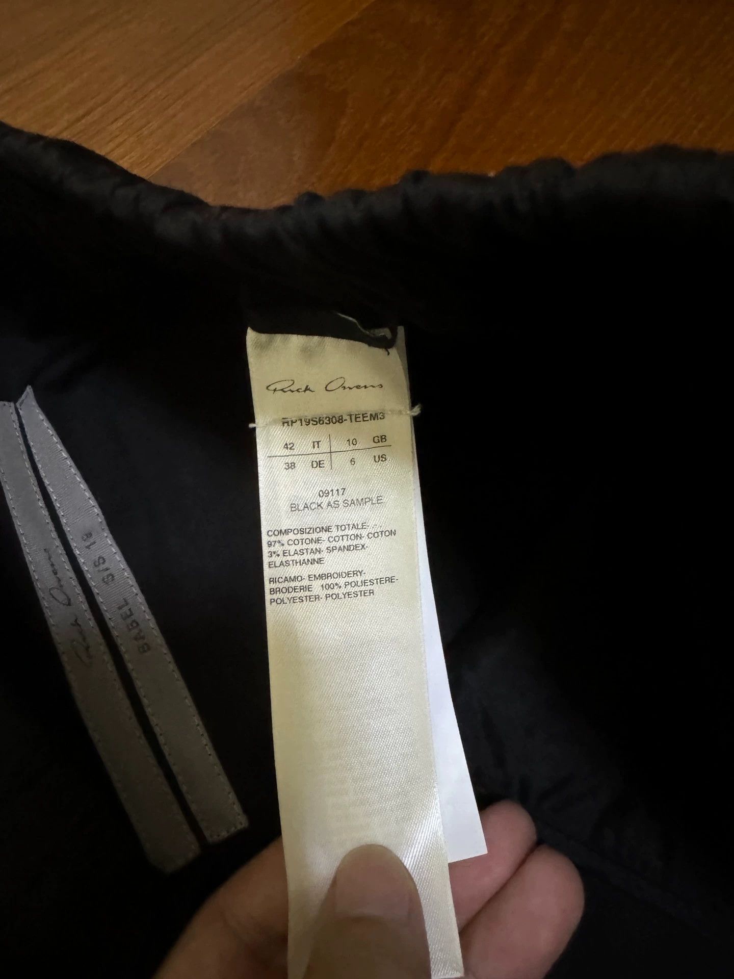 Rick owens Geometric embroidered black crotch pants