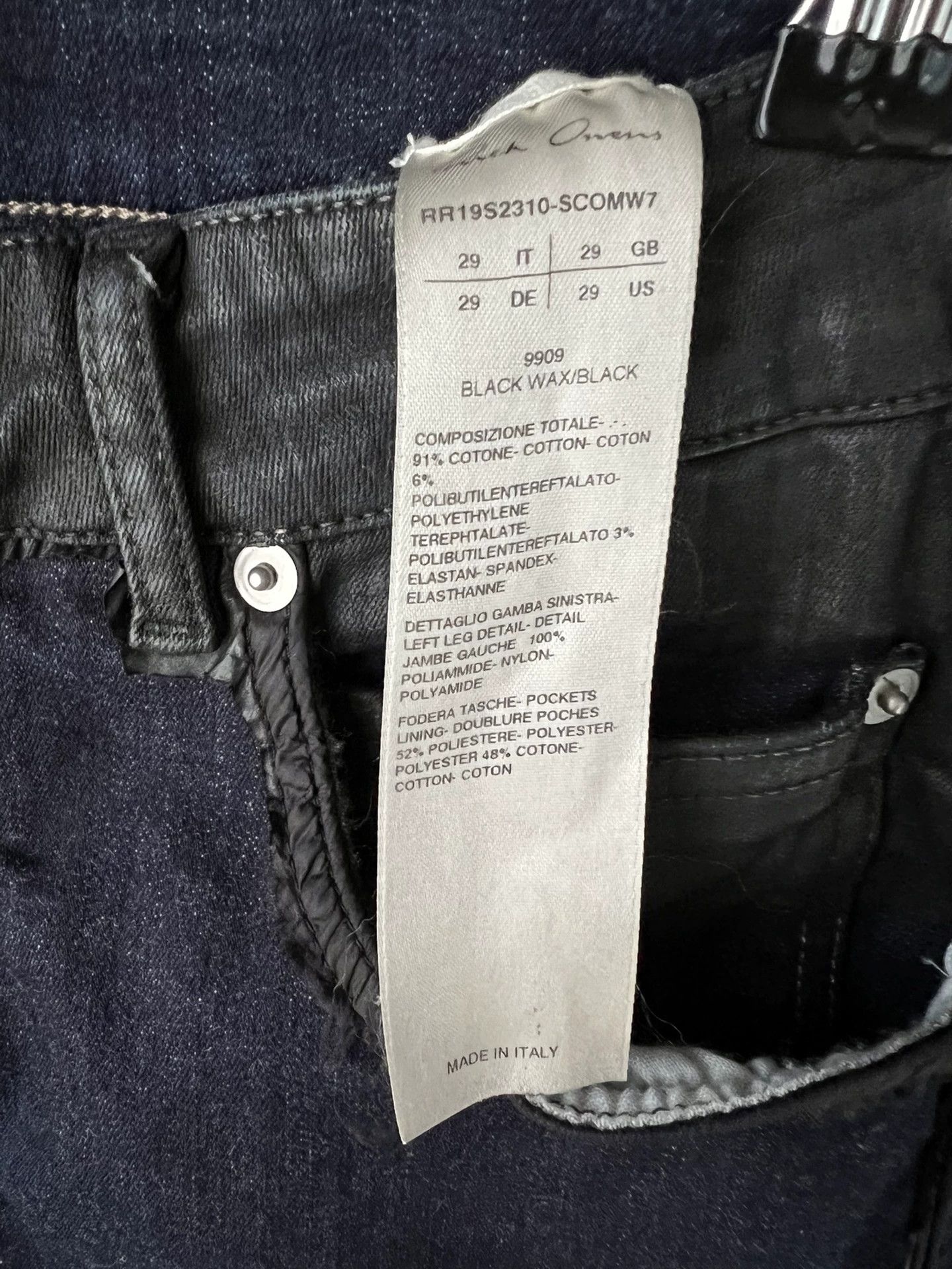 Rick Owens Rick owens Wax denim stitching pants Size US 30 / EU 46 - 4 Thumbnail