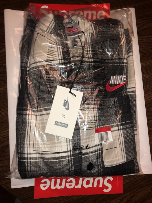 Supreme Nike Plaid Hooded Sweatshirt Black