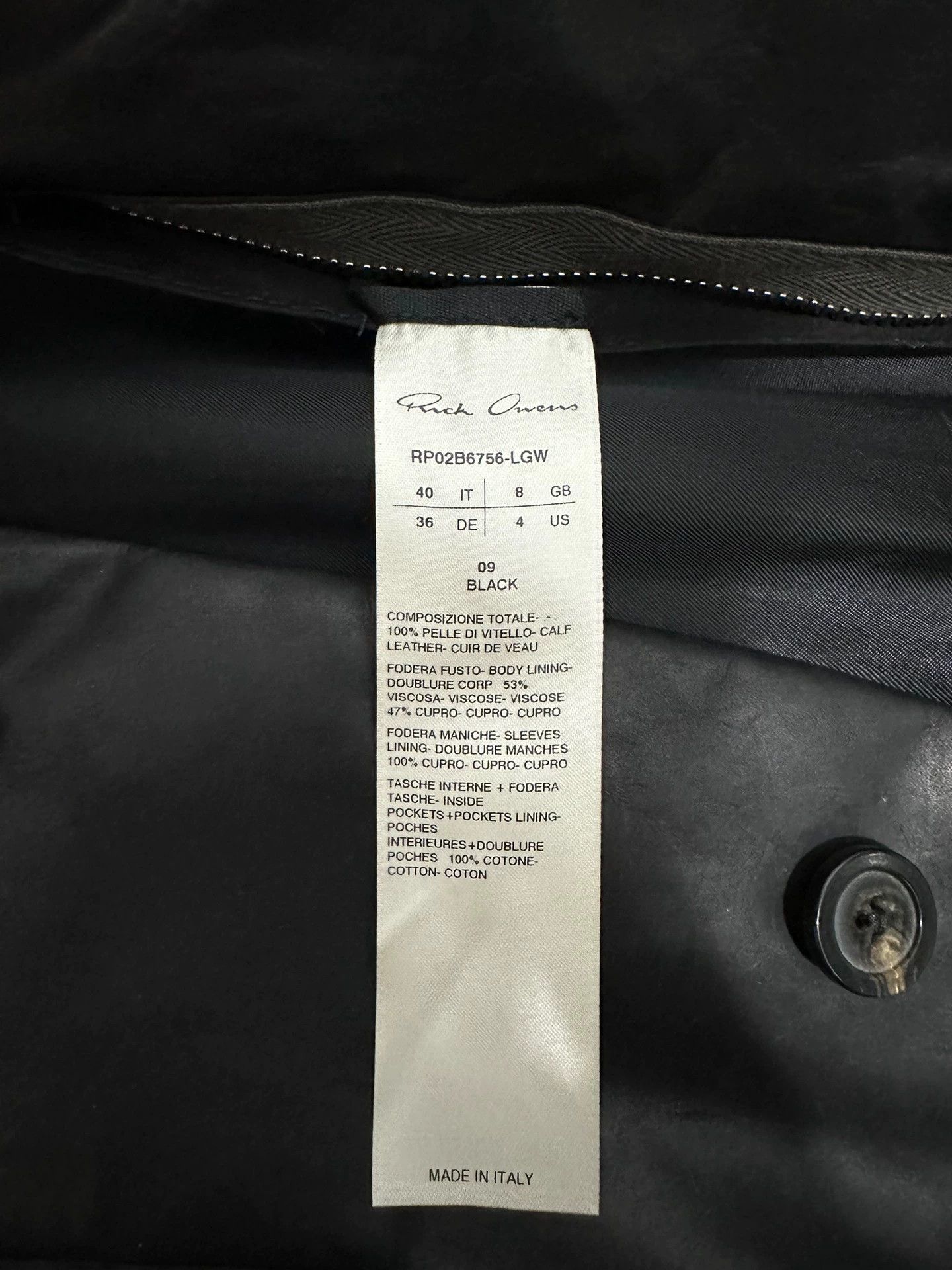 Rick Owens Rick owens Calfskin leather jacket Size US M / EU 48-50 / 2 - 3 Thumbnail
