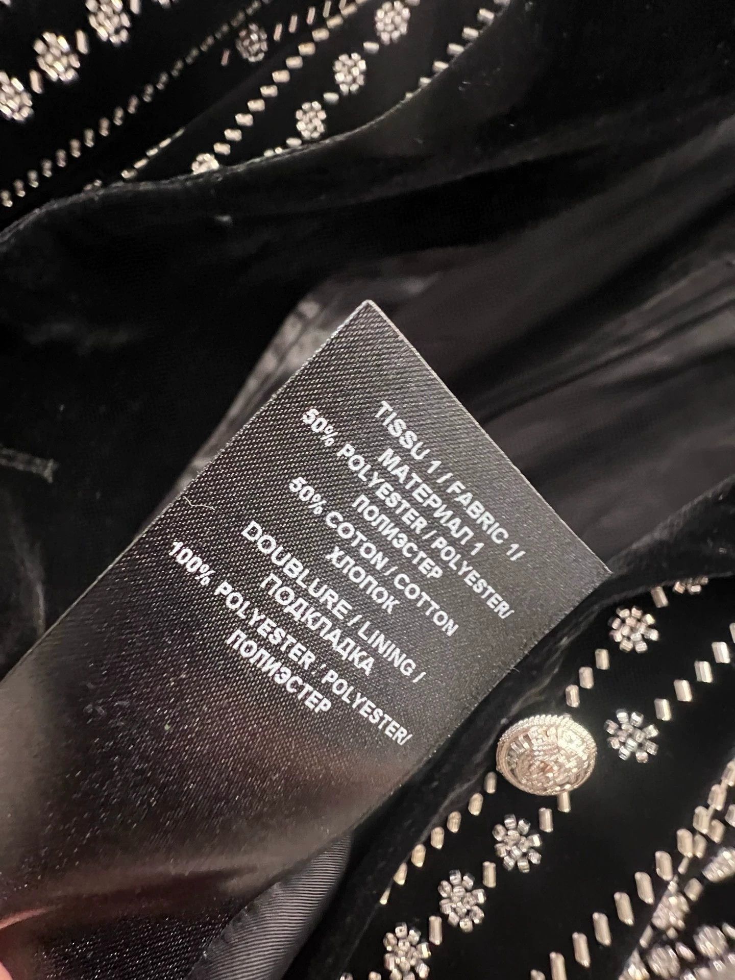 Balmain Balmain High luxury heavy industry beaded velvet lapel suit jacket Size US M / EU 48-50 / 2 - 3 Thumbnail