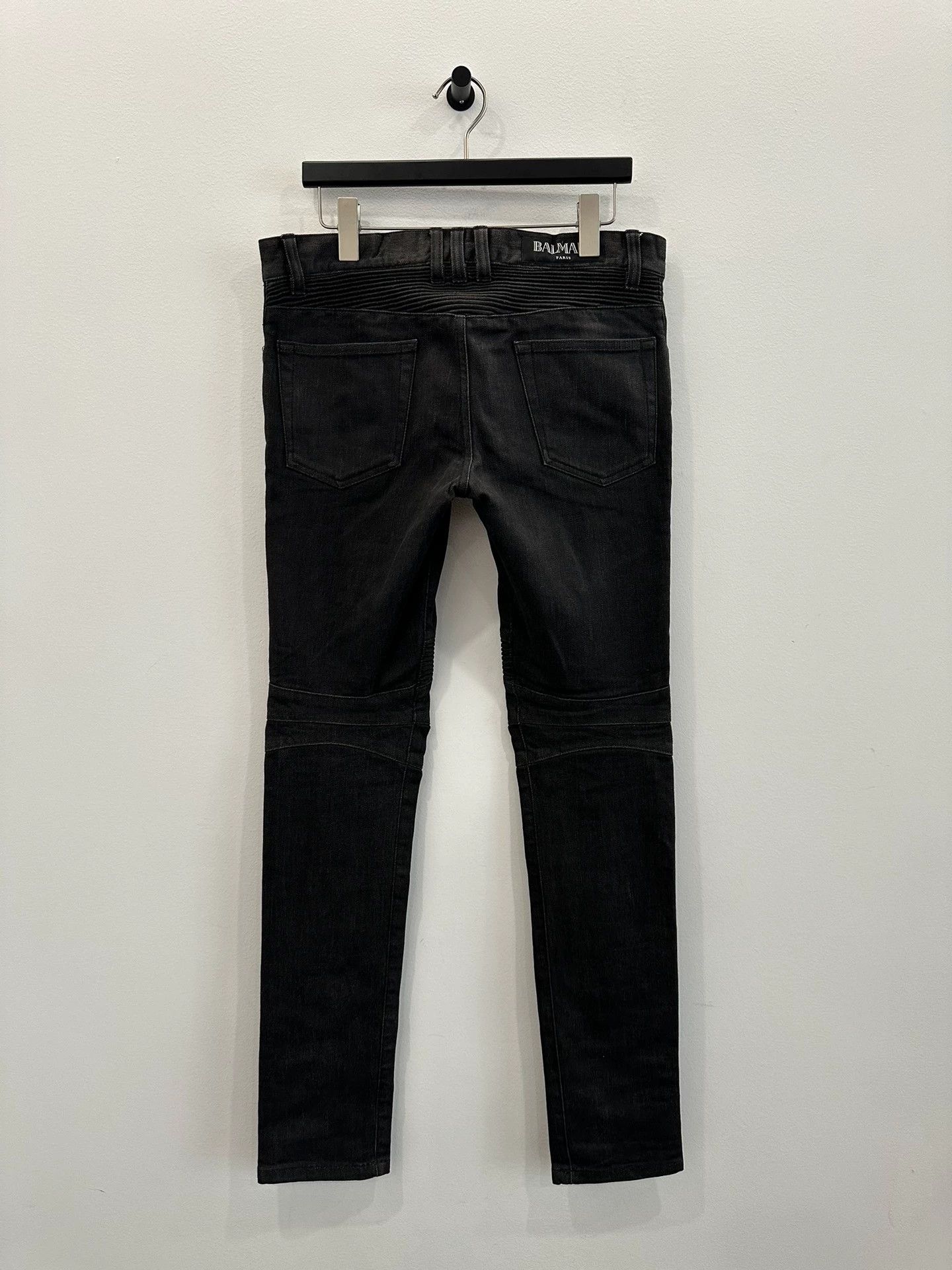 Balmain Balmain Washed motorcycle gray men's jeans Size US 29 - 2 Thumbnail