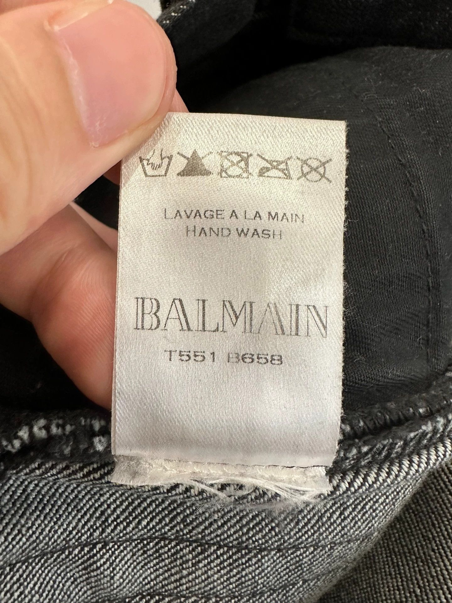 Balmain Balmain Washed motorcycle gray men's jeans Size US 29 - 7 Thumbnail