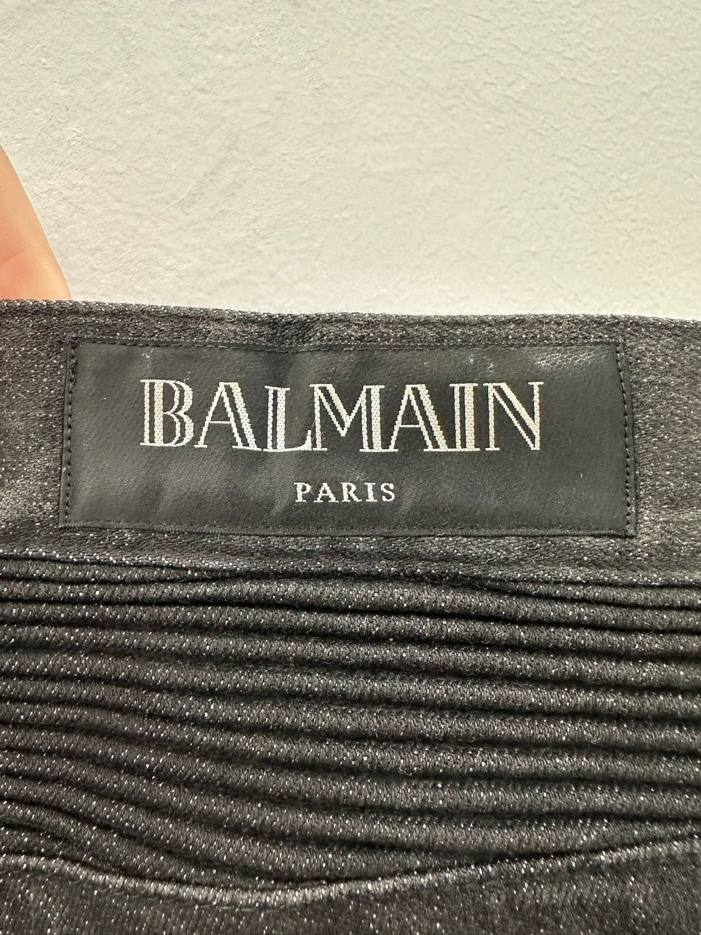 Balmain Balmain Washed motorcycle gray men's jeans Size US 29 - 4 Thumbnail