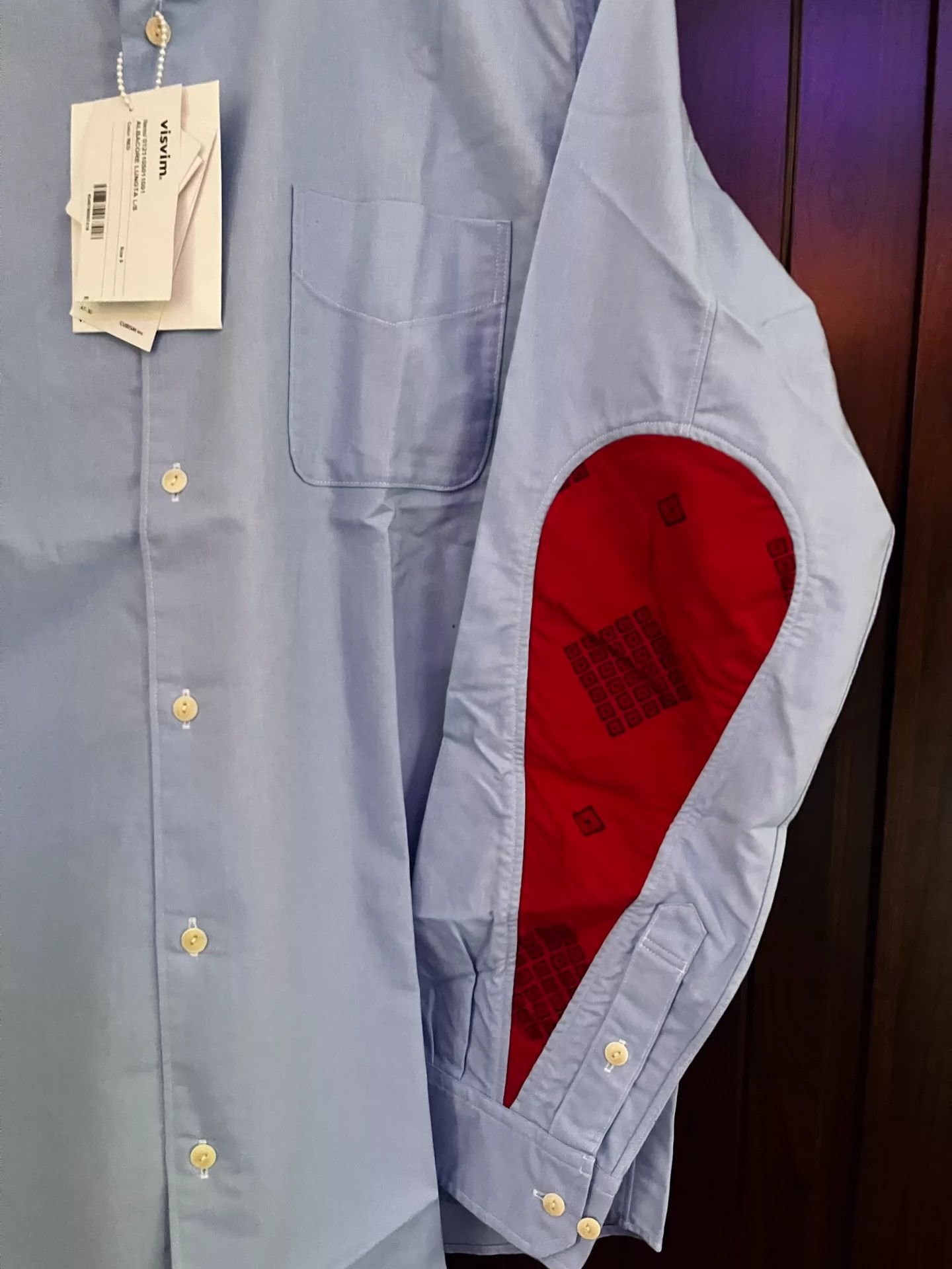 Visvim VISVIM LUNGTA ALBACORE L/S RED Water drop patchwork shirt Size US XXL / EU 58 / 5 - 3 Thumbnail