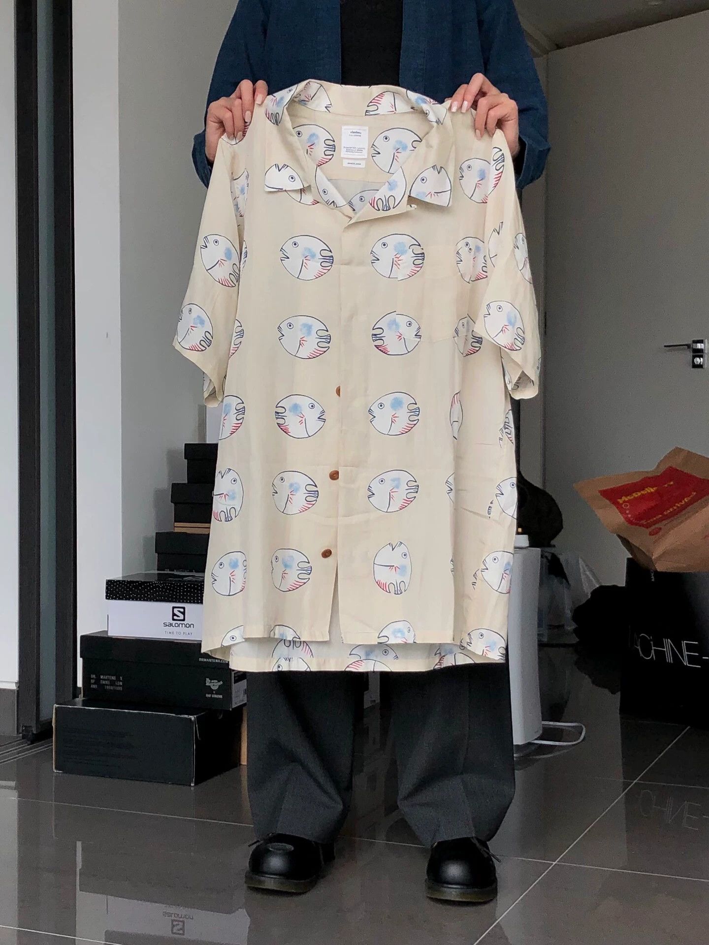 Visvim visvim FREE EDGE SHIRT S/S FISHY Size US L / EU 52-54 / 3 - 4 Thumbnail