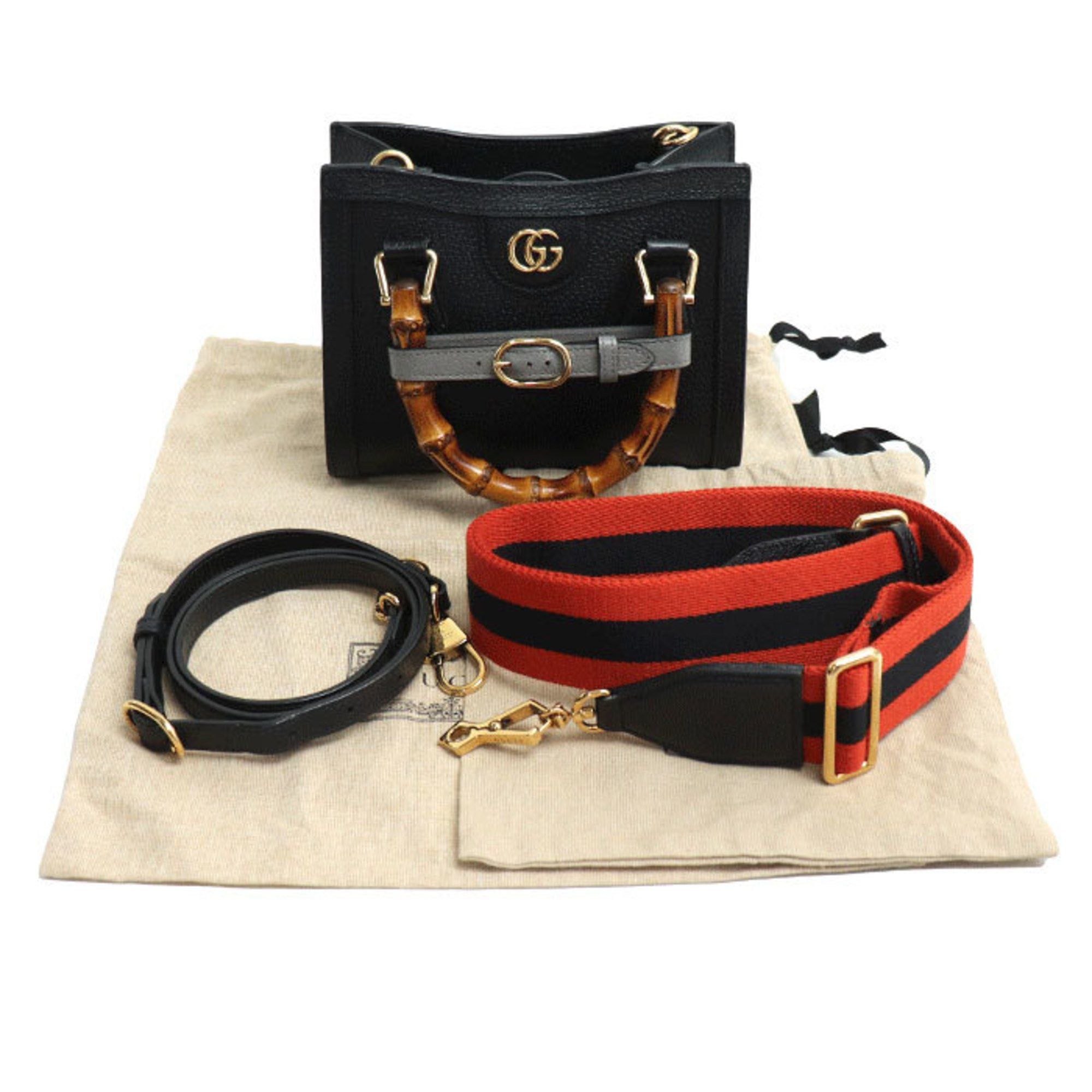 Gucci GUCCI Diana Tote 2-Way Shoulder Bag Black 702732 U3ZDT 1073 Women's Size ONE SIZE - 10 Thumbnail