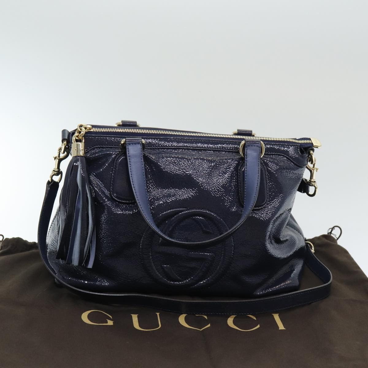 Gucci Soho Navy Leather Tote Bag (Pre-Owned) Size ONE SIZE - 9 Thumbnail