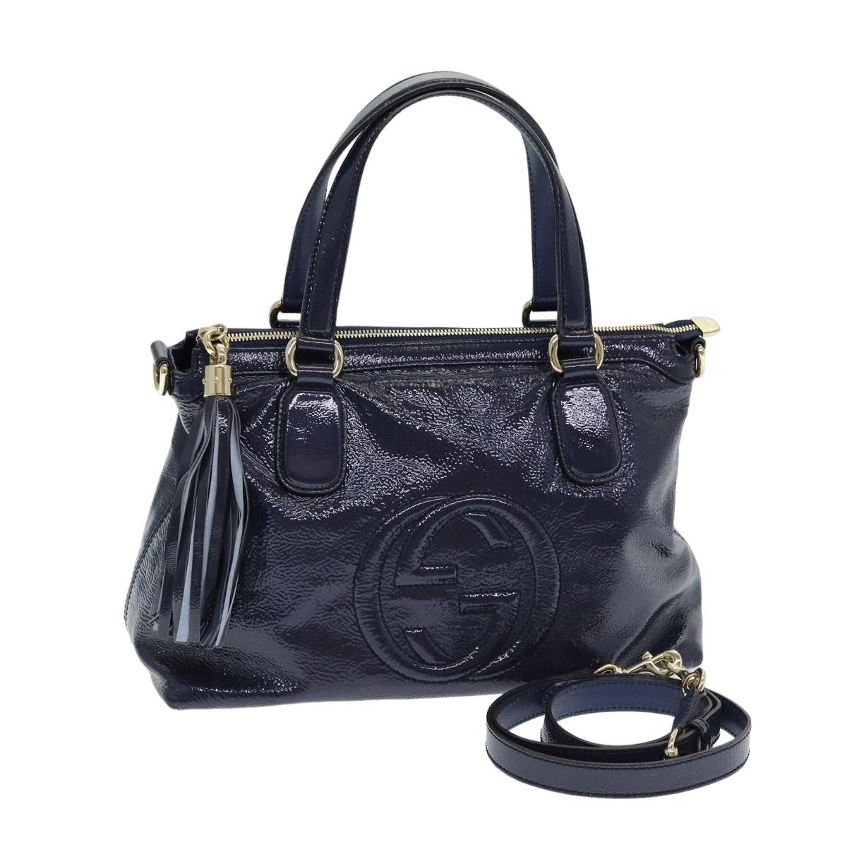 Gucci Soho Navy Leather Tote Bag (Pre-Owned) Size ONE SIZE - 8 Thumbnail