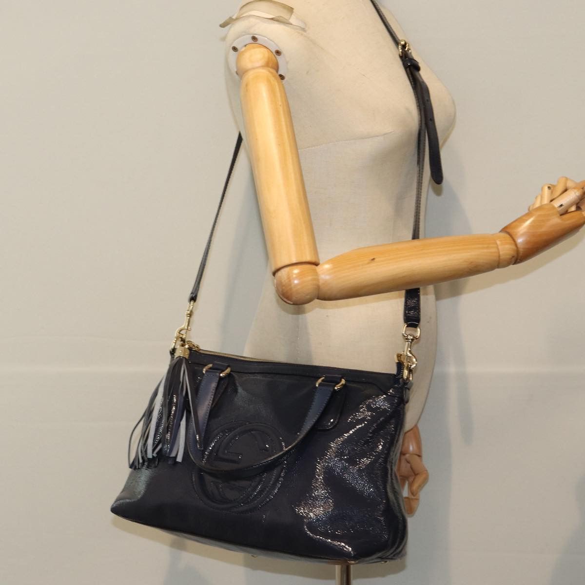 Gucci Soho Navy Leather Tote Bag (Pre-Owned) Size ONE SIZE - 7 Thumbnail