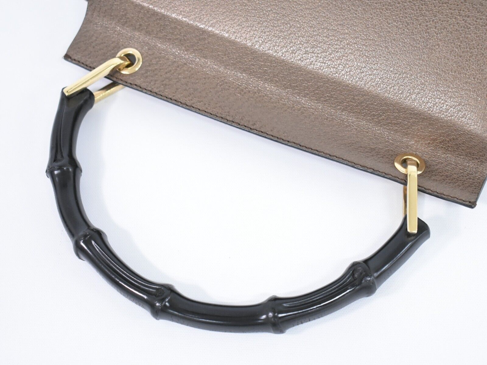 Gucci Bamboo Brown Leather Handbag (Pre-Owned) Size ONE SIZE - 11 Thumbnail