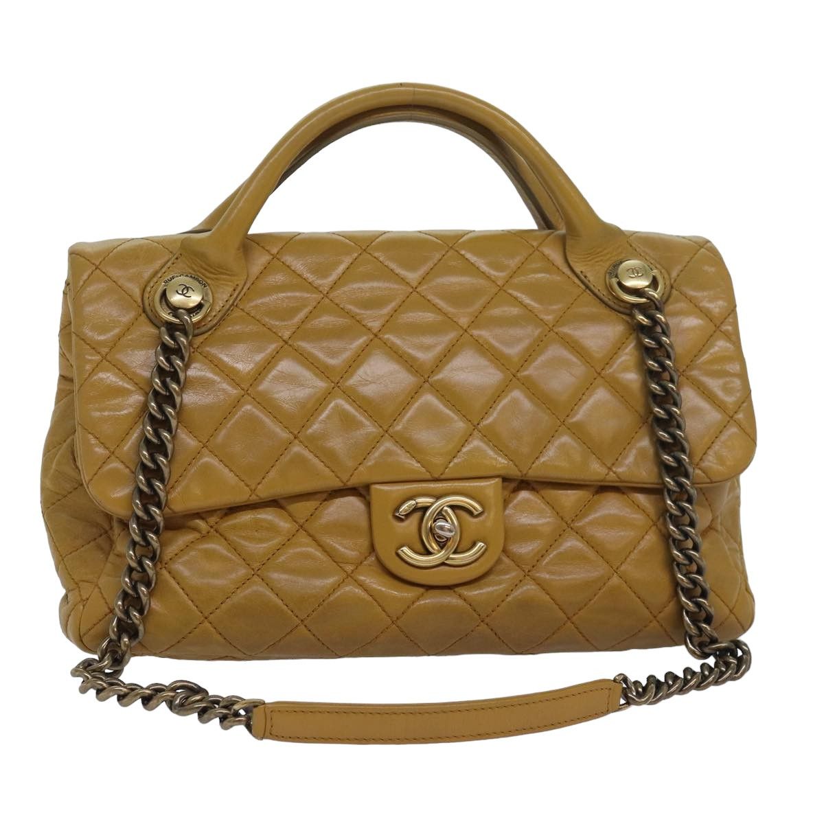 Chanel Matelassé Yellow Leather Shoulder Bag (Pre-Owned) Size ONE SIZE - 13 Thumbnail