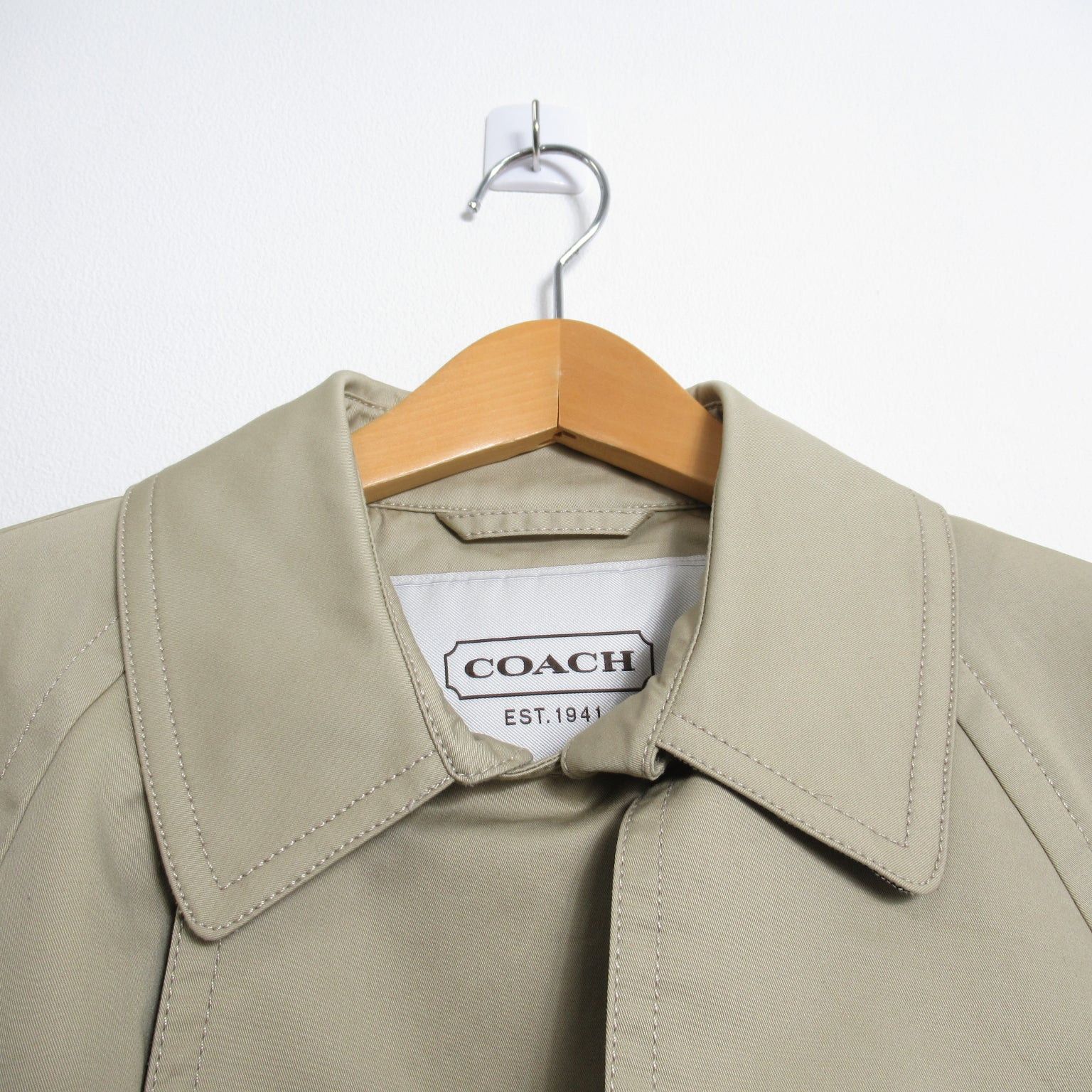 Coach Coach Convertible Collar Coat Cotton Beige Size ONE SIZE - 3 Thumbnail