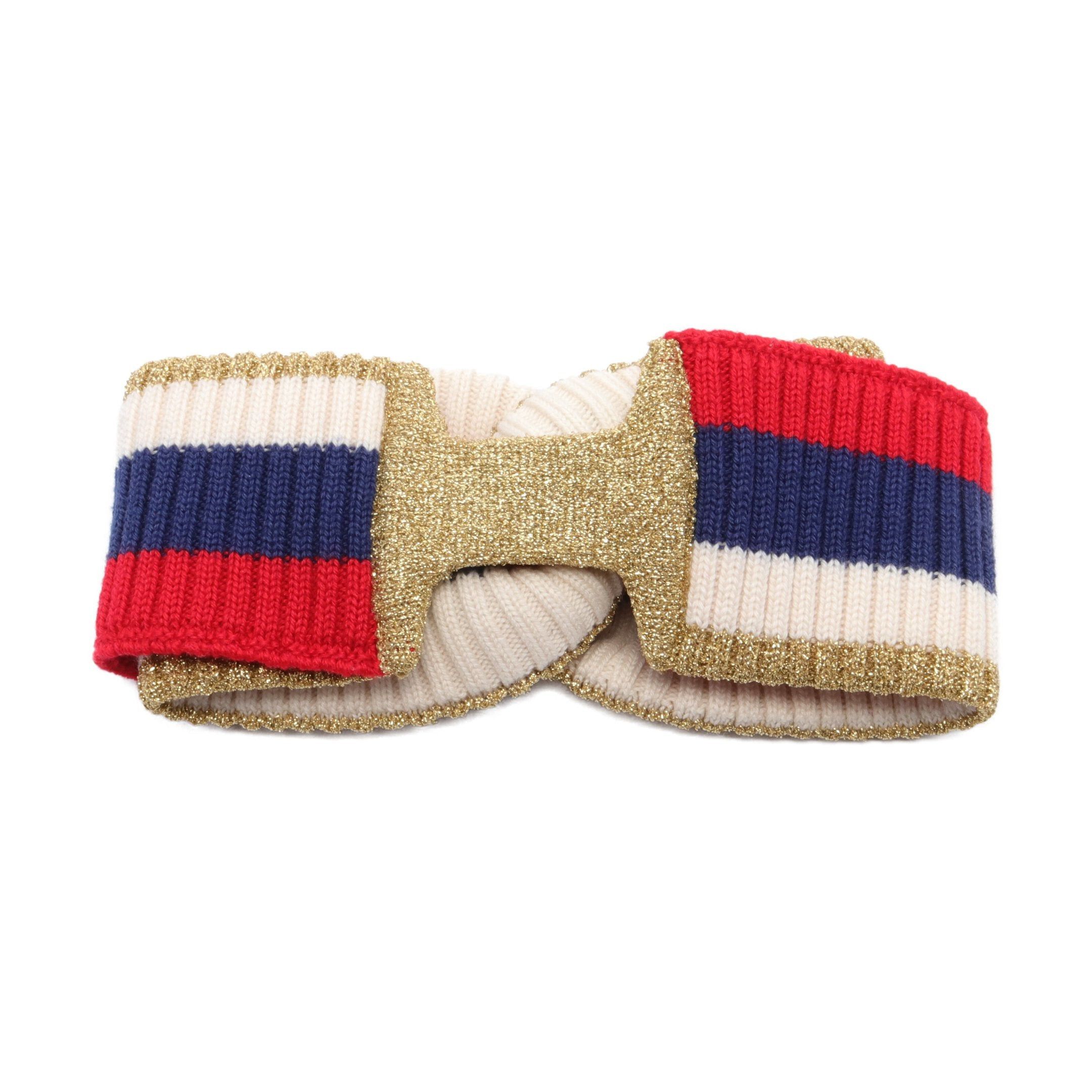 Gucci Gucci Hair Band Accessory Wool Navy Multicolor Size ONE SIZE - 2 Thumbnail