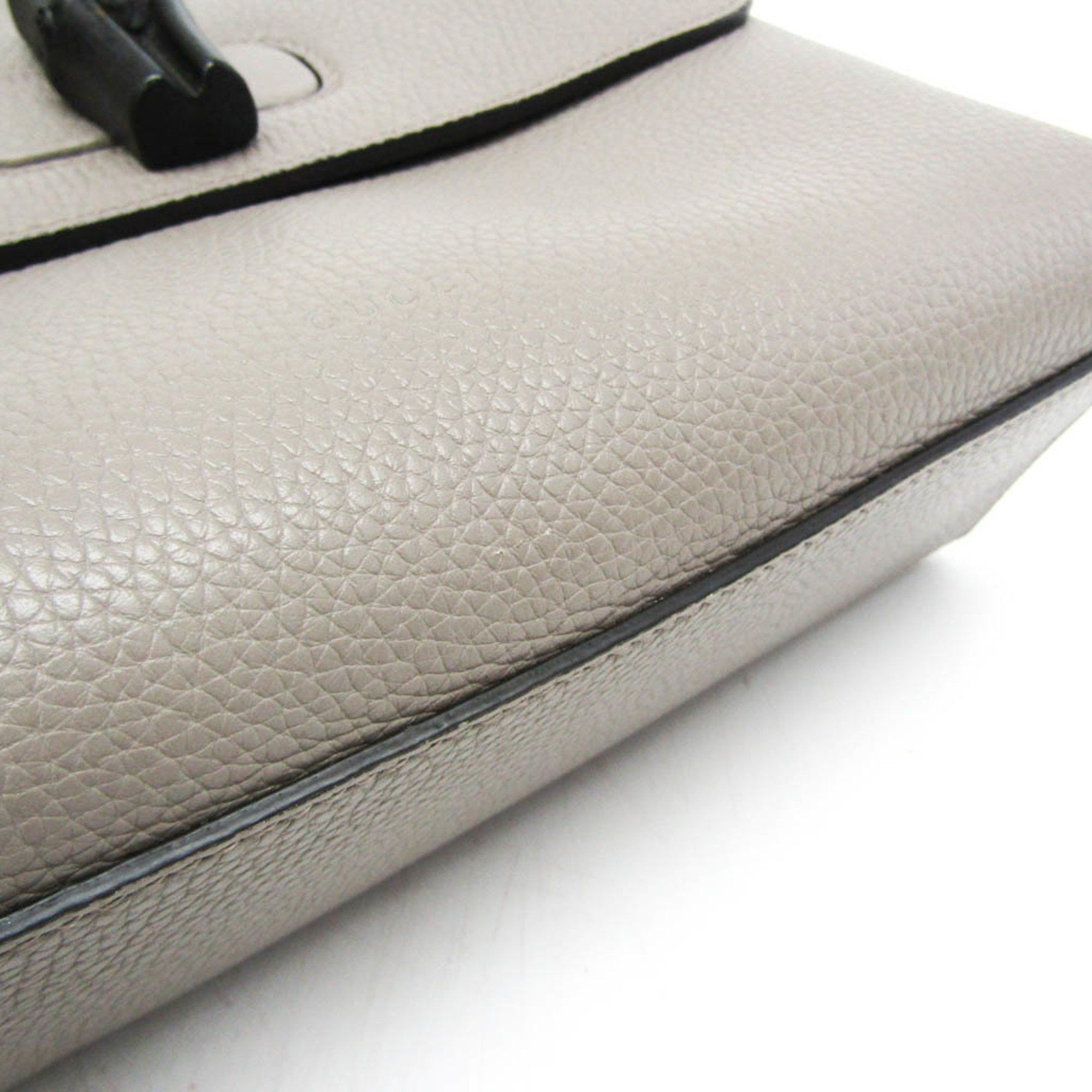 Gucci Bamboo Daily Grey Calfskin Handbag (Pre-Owned) Size ONE SIZE - 8 Thumbnail