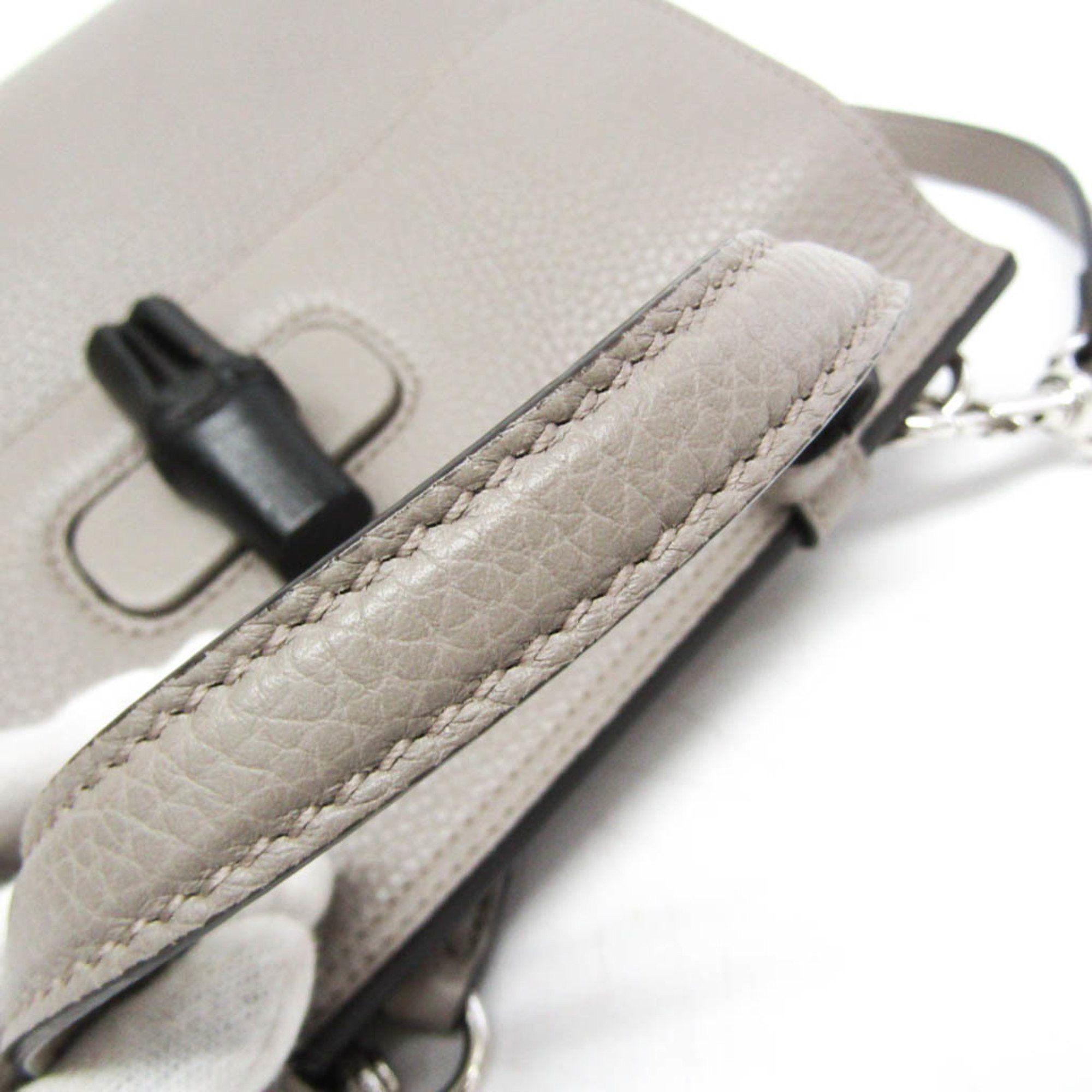 Gucci Bamboo Daily Grey Calfskin Handbag (Pre-Owned) Size ONE SIZE - 9 Thumbnail