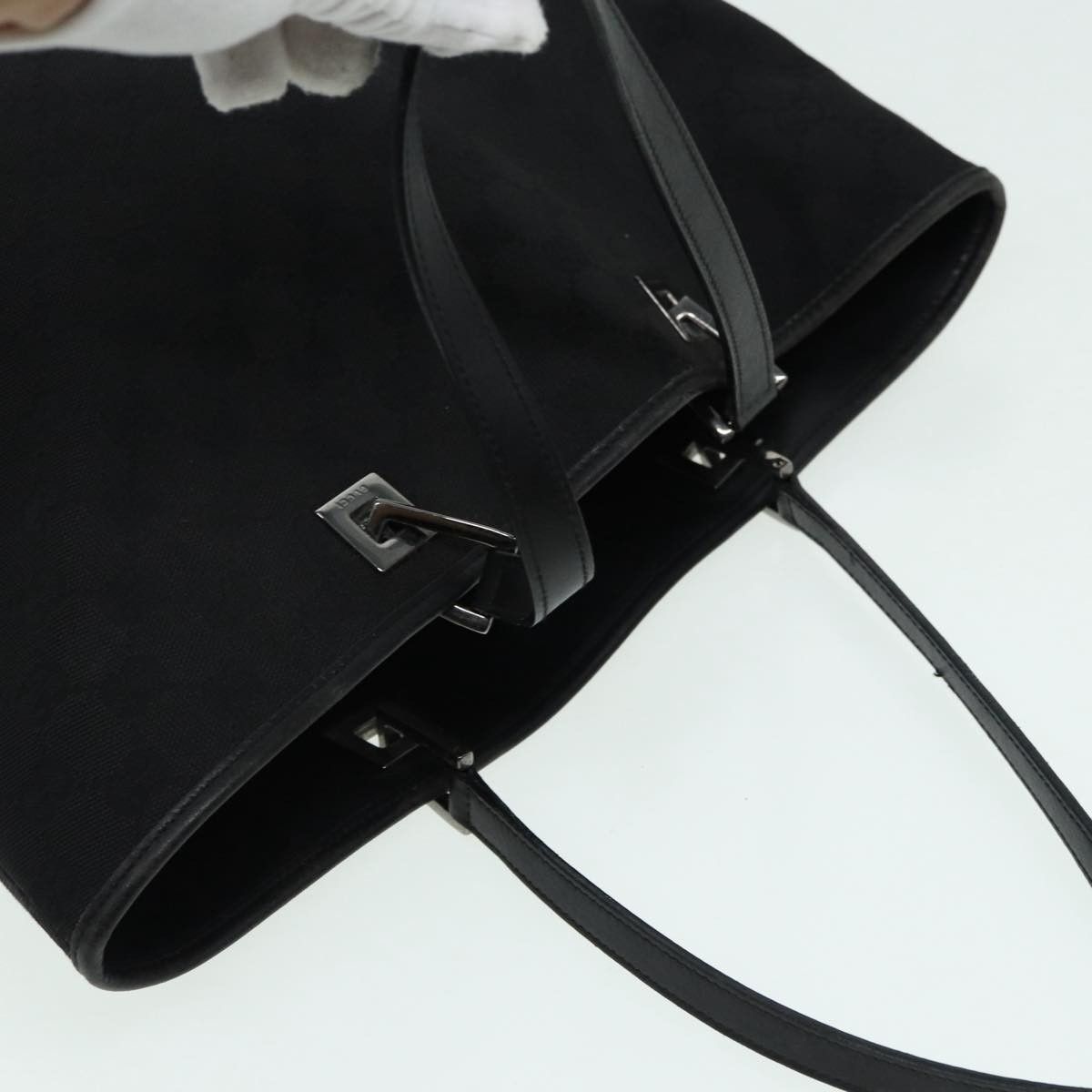 Gucci Gg Canvas Black Canvas Tote Bag (Pre-Owned) Size ONE SIZE - 4 Thumbnail